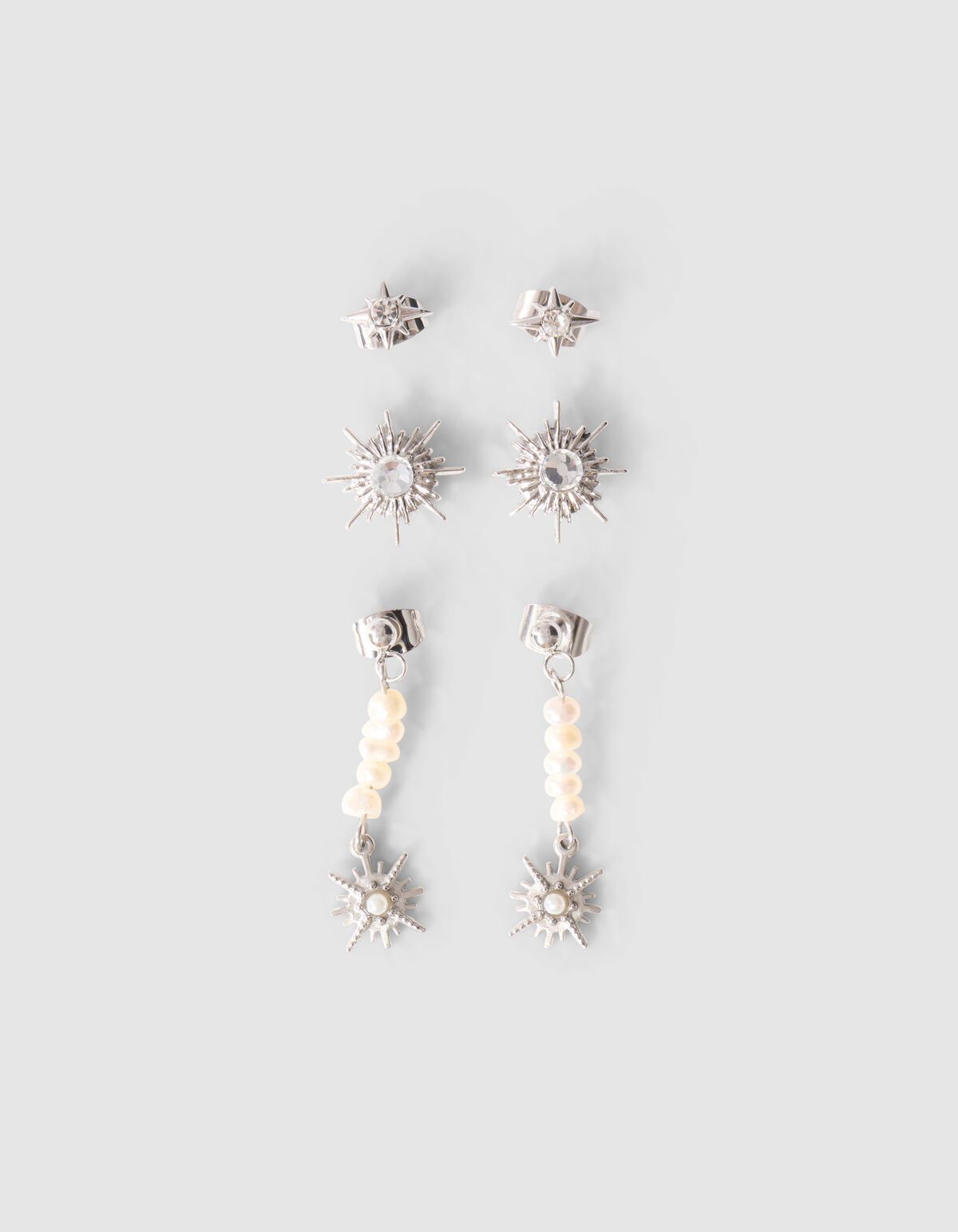 Sterren Oorbellen Set Zilver SHOEBY ACCESSOIRES