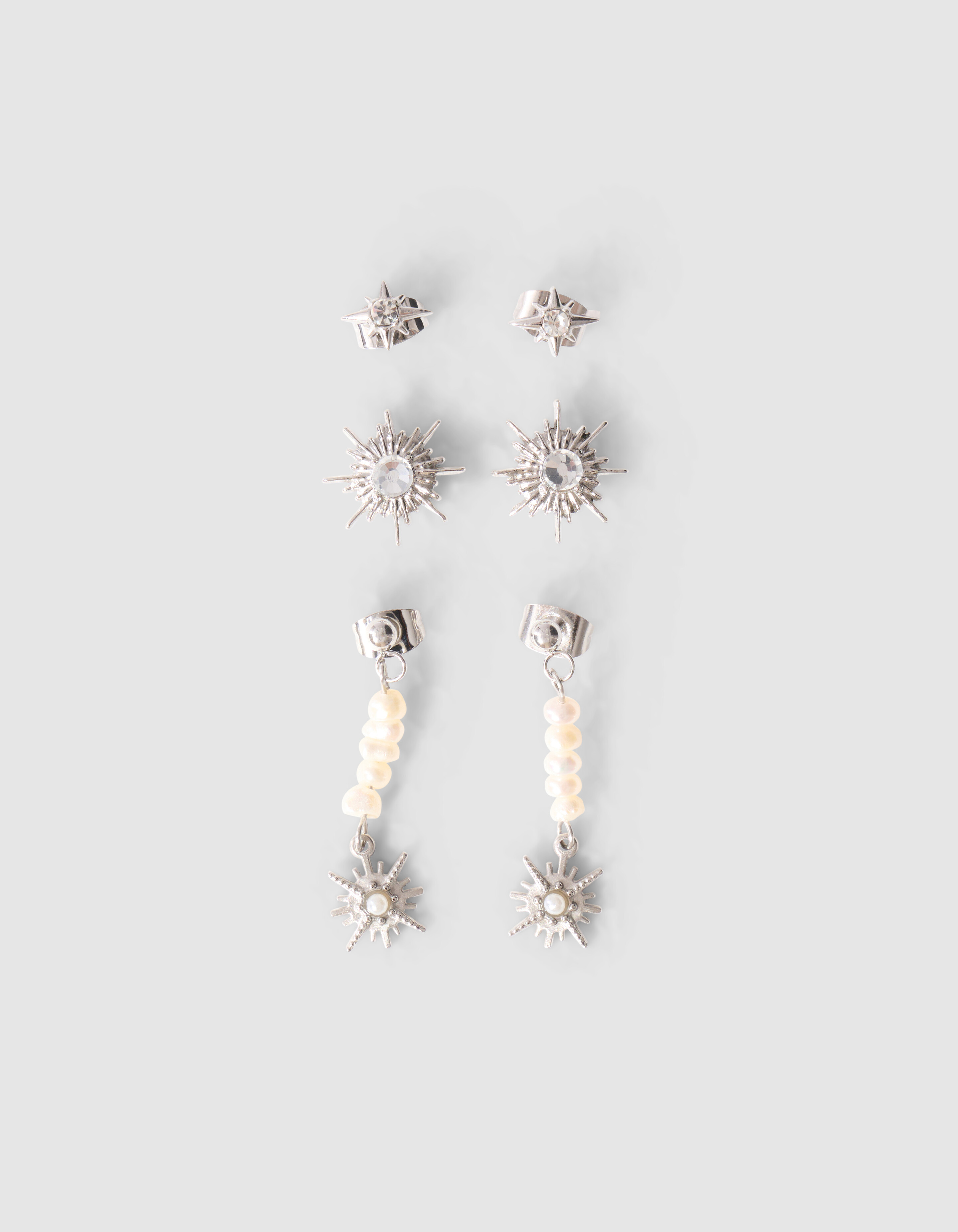 Sterren Oorbellen Set Zilver SHOEBY ACCESSOIRES