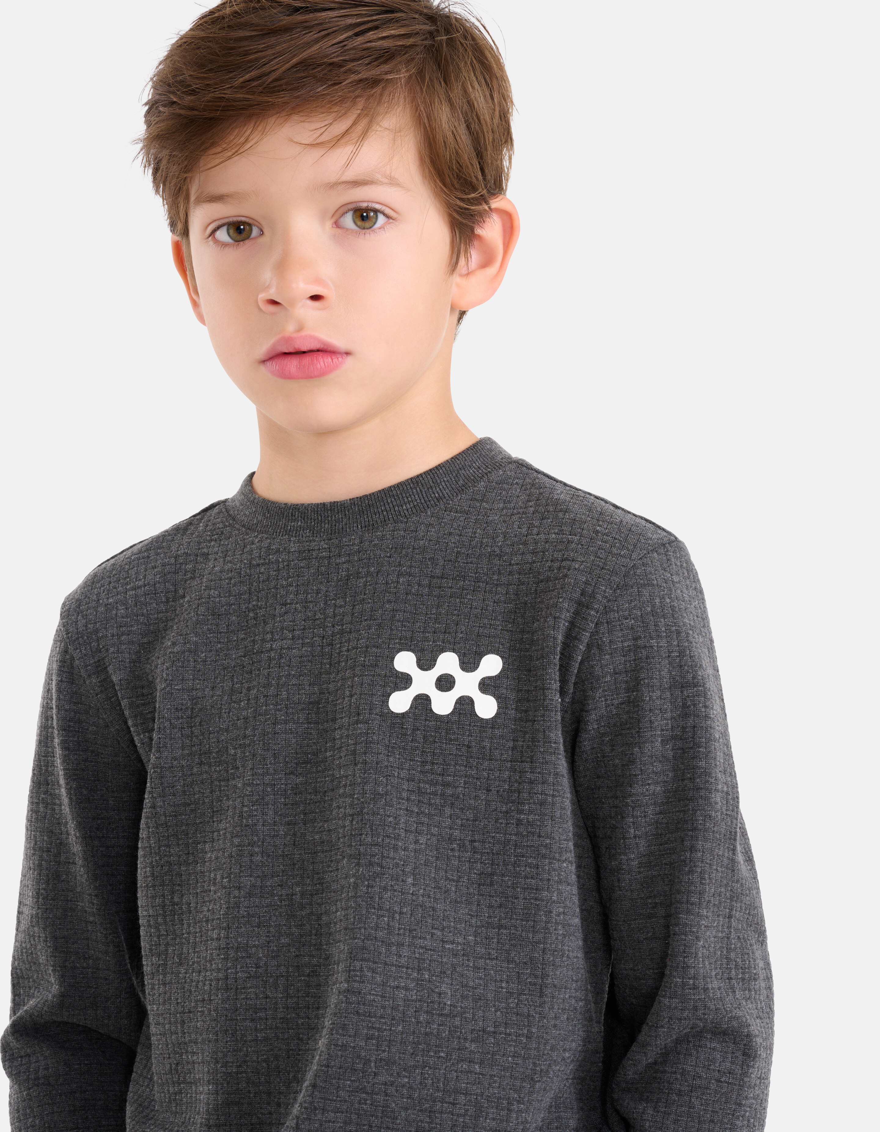 Structuur Longsleeve Donkergrijs SHOEBY BOYS