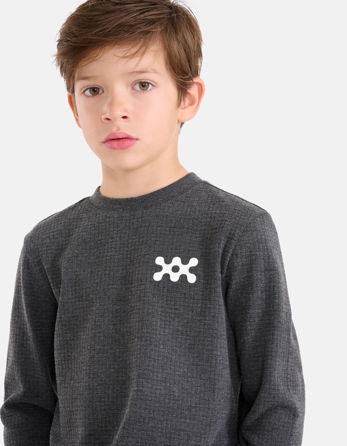 Structuur Longsleeve Donkergrijs SHOEBY BOYS