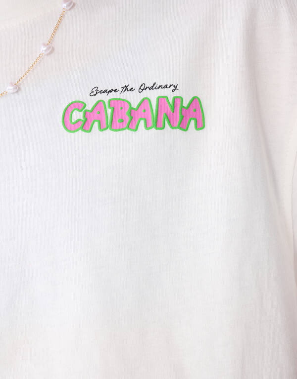 Cabana Artwork T-shirt Wit SHOEBY GIRLS