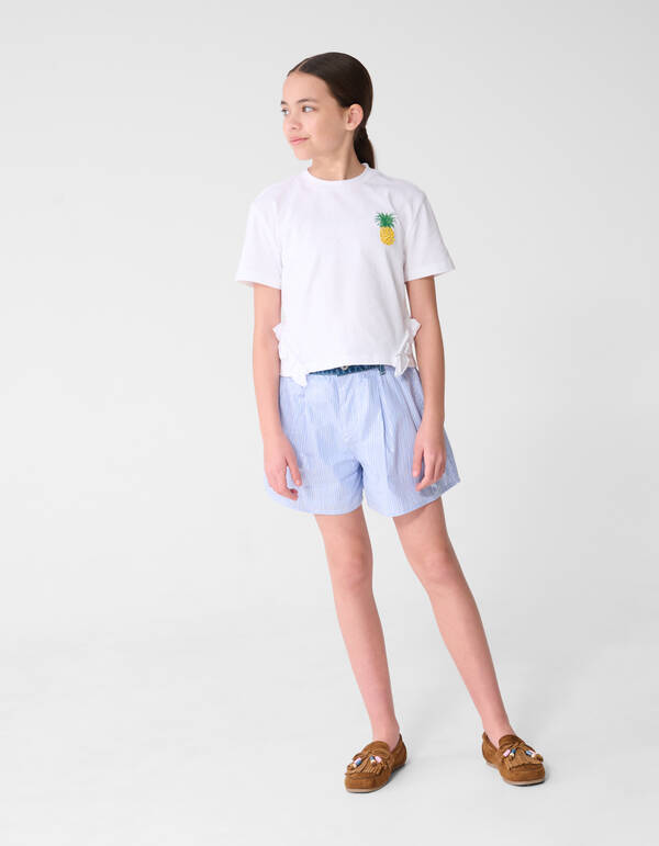 Ruffle Pineapple T-shirt Wit SHOEBY GIRLS