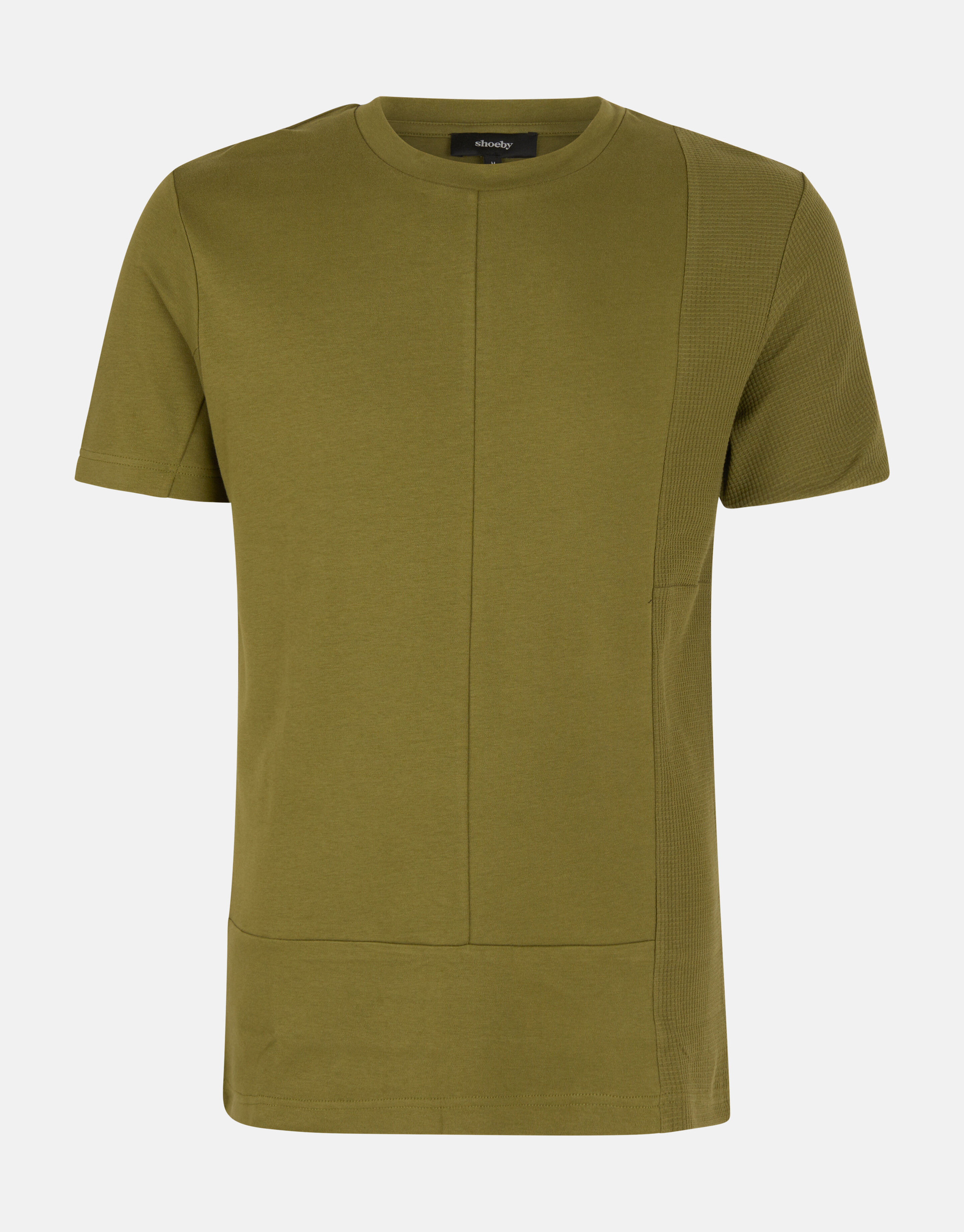 Structuur T-shirt Olijfgroen SHOEBY MEN