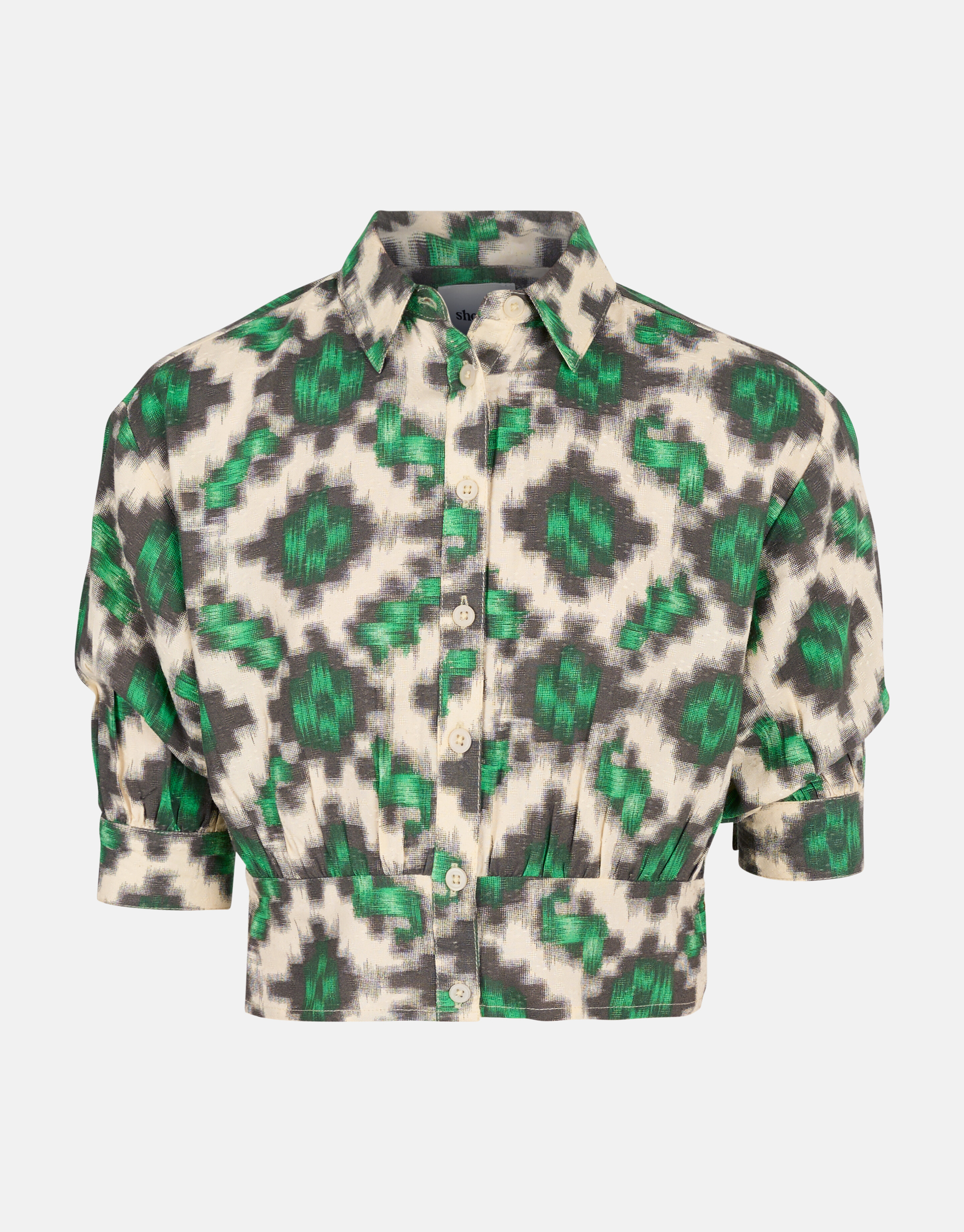 Grafische Blouse Gebroken Wit SHOEBY GIRLS