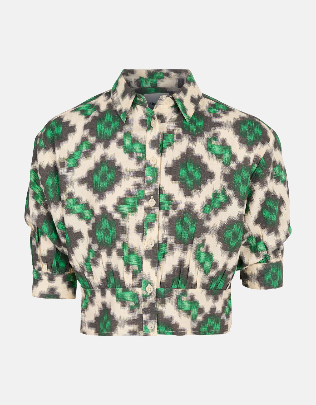 Grafische Blouse Gebroken Wit SHOEBY GIRLS