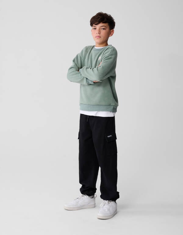 Printed Smiley Sweater Groen SHOEBY BOYS