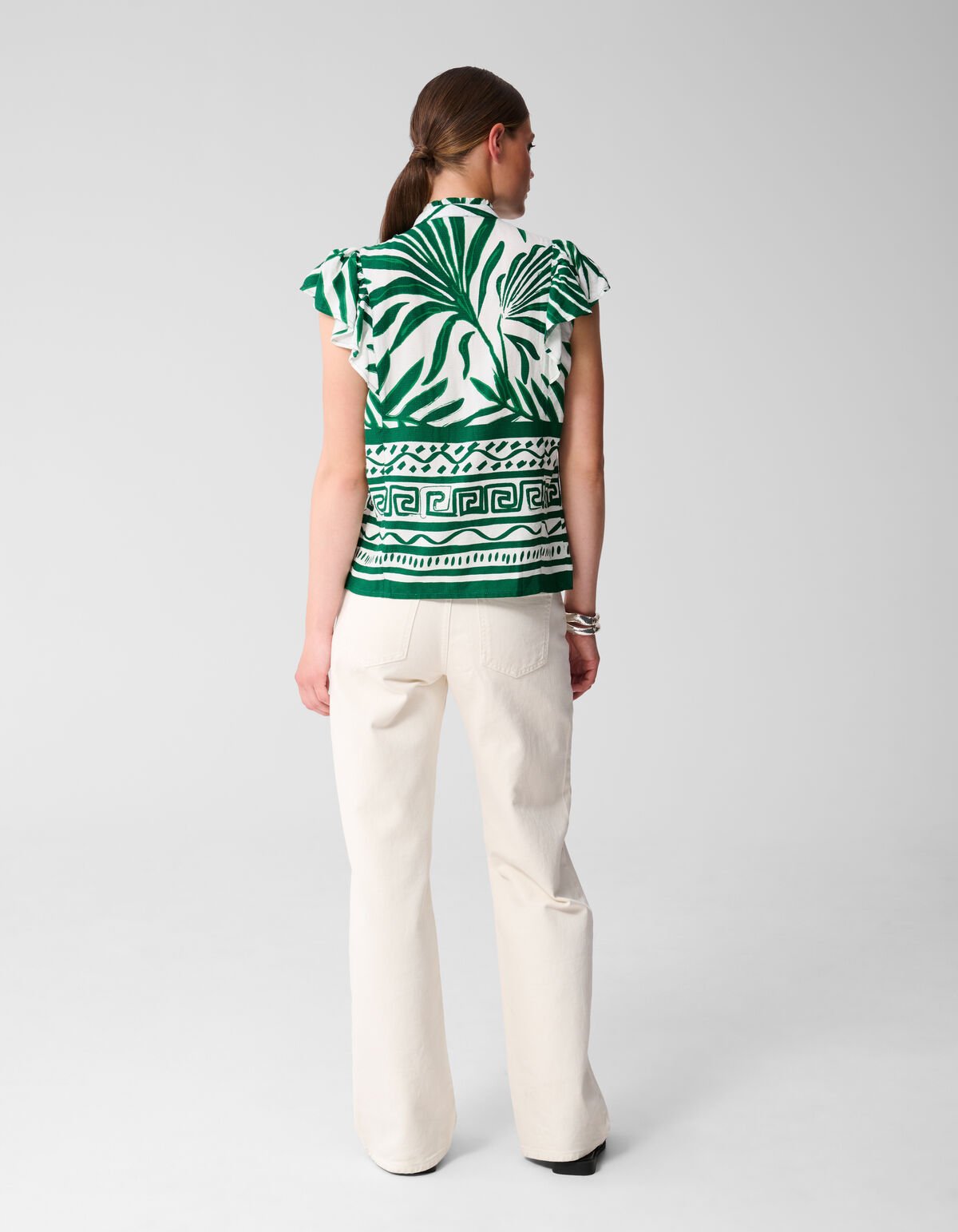 Printed Palm Top Wit SHOEBY WOMEN