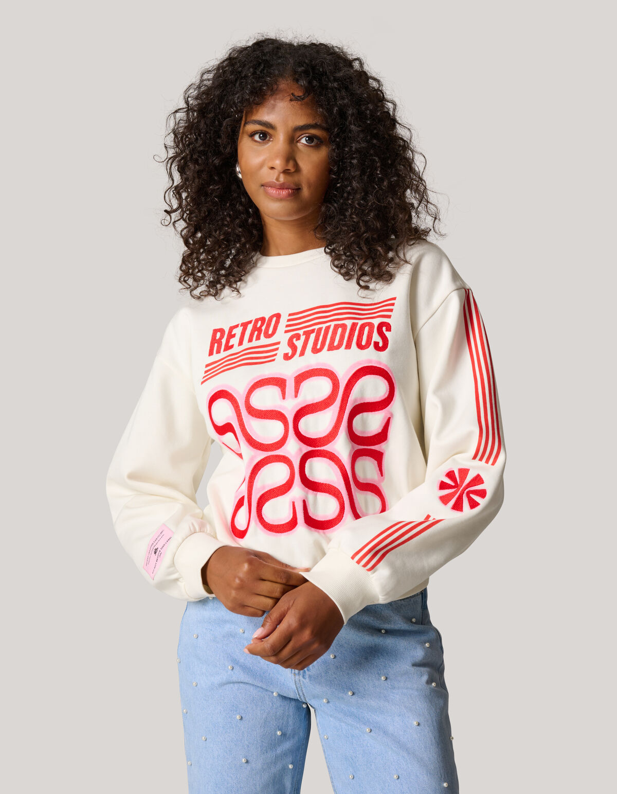 Retro Studio Sweater Gebroken wit SHOEBY WOMEN