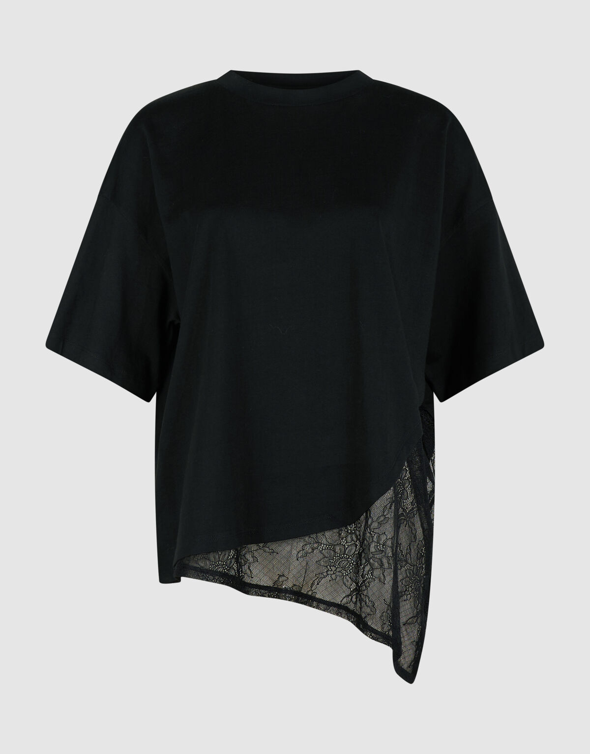 Lace Insert T-shirt Zwart SHOEBY WOMEN