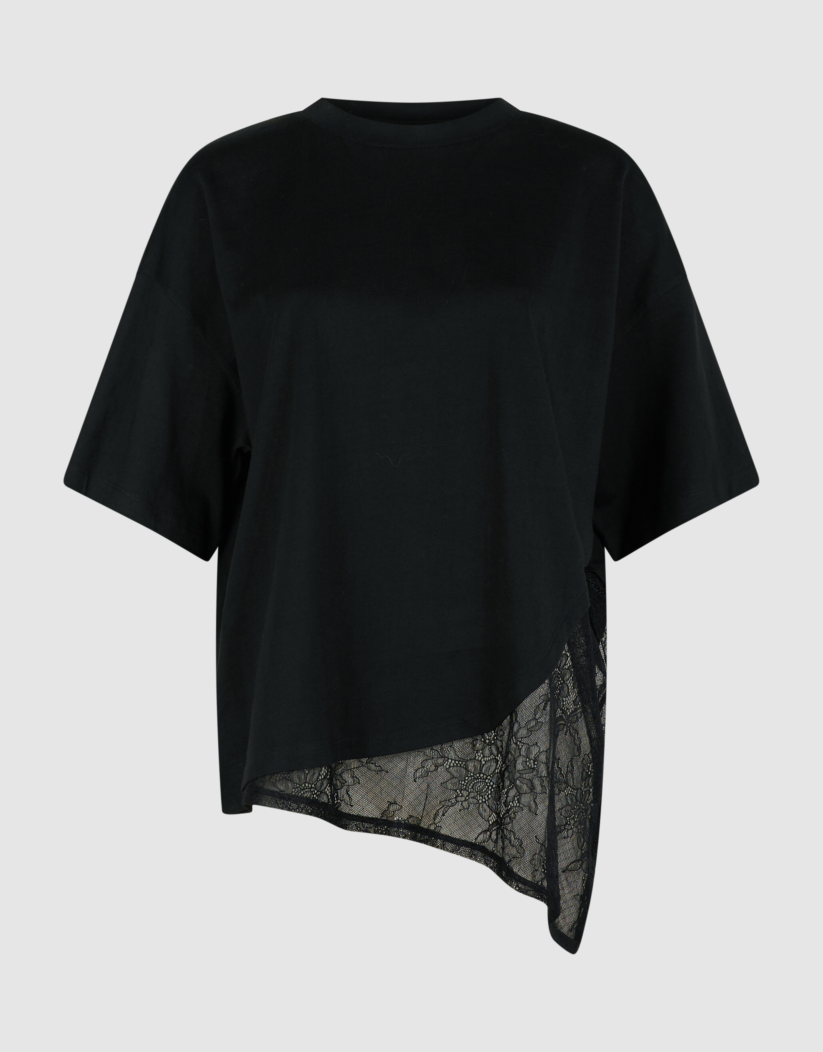 Lace Insert T-shirt Zwart SHOEBY WOMEN