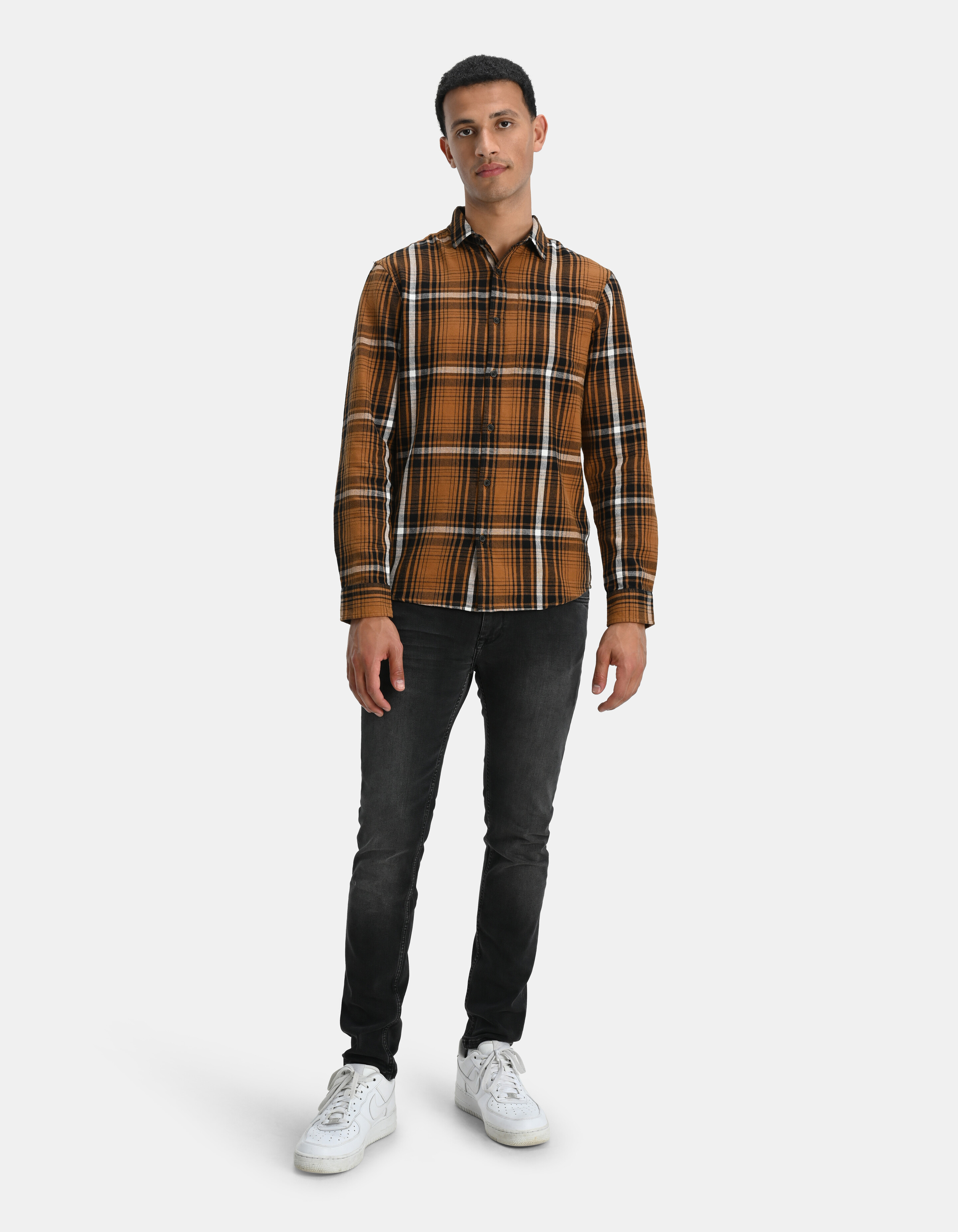 Geruit Overhemd Bruin SHOEBY MEN