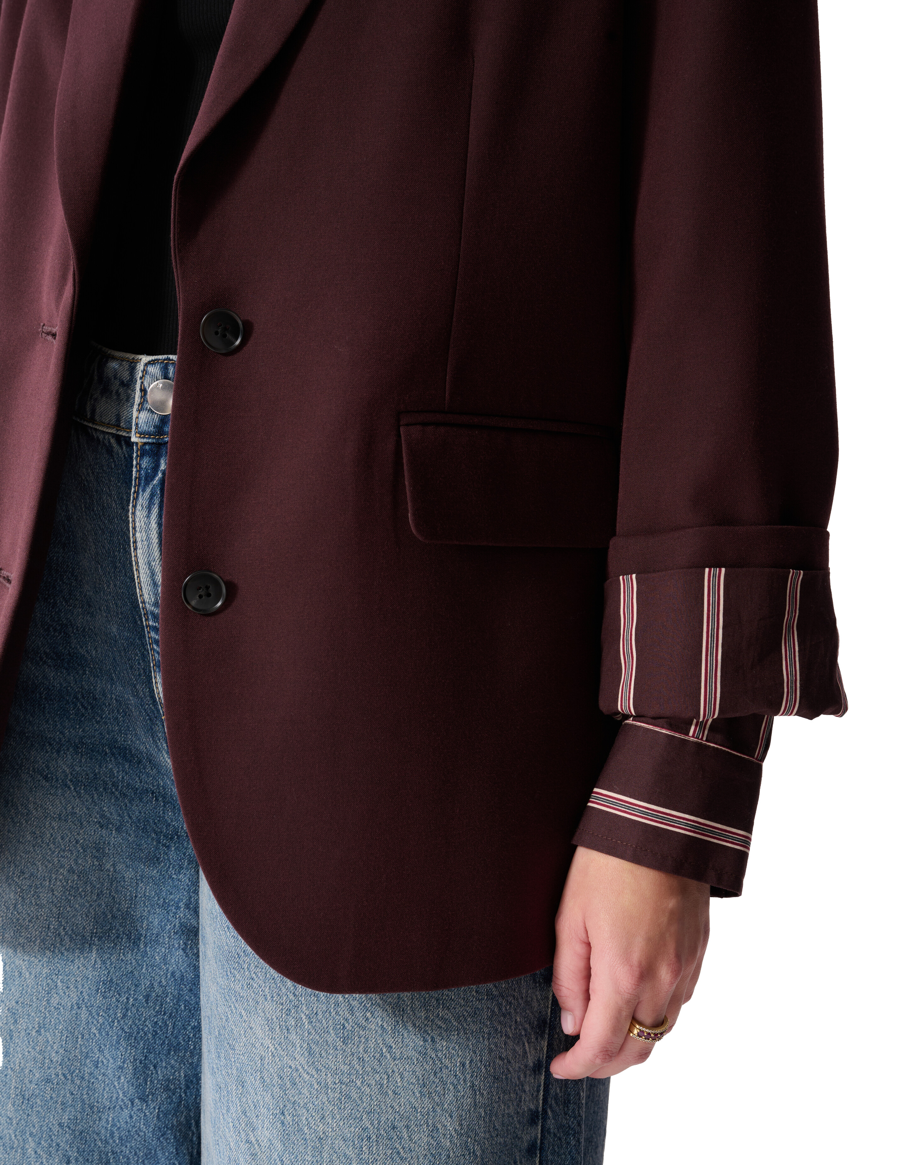 Double Layered Blazer Donkerrood By Mieke SHOEBY WOMEN