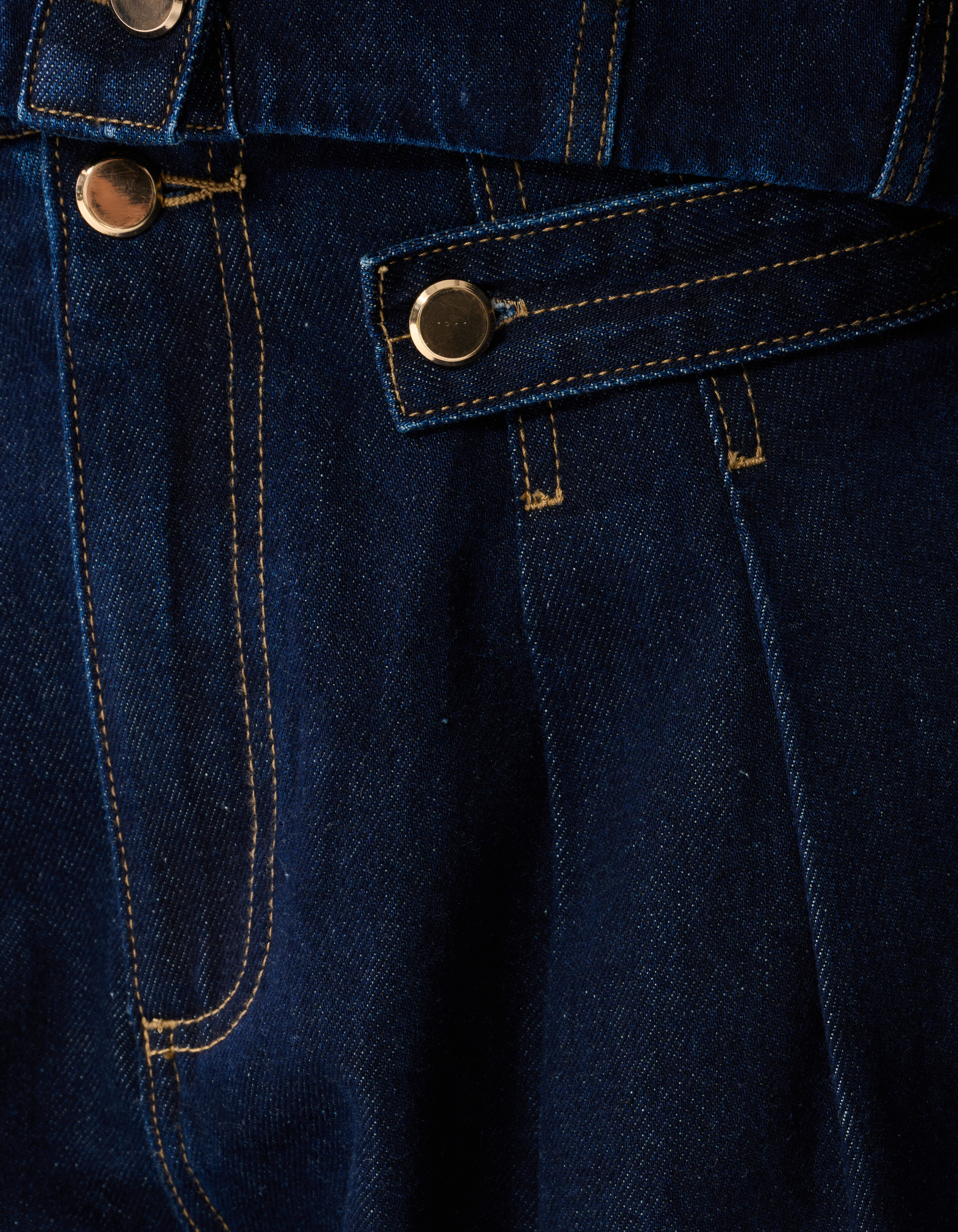 Pleated Button Wide Leg Fit Jeans Donkerblauw SHOEBY WOMEN