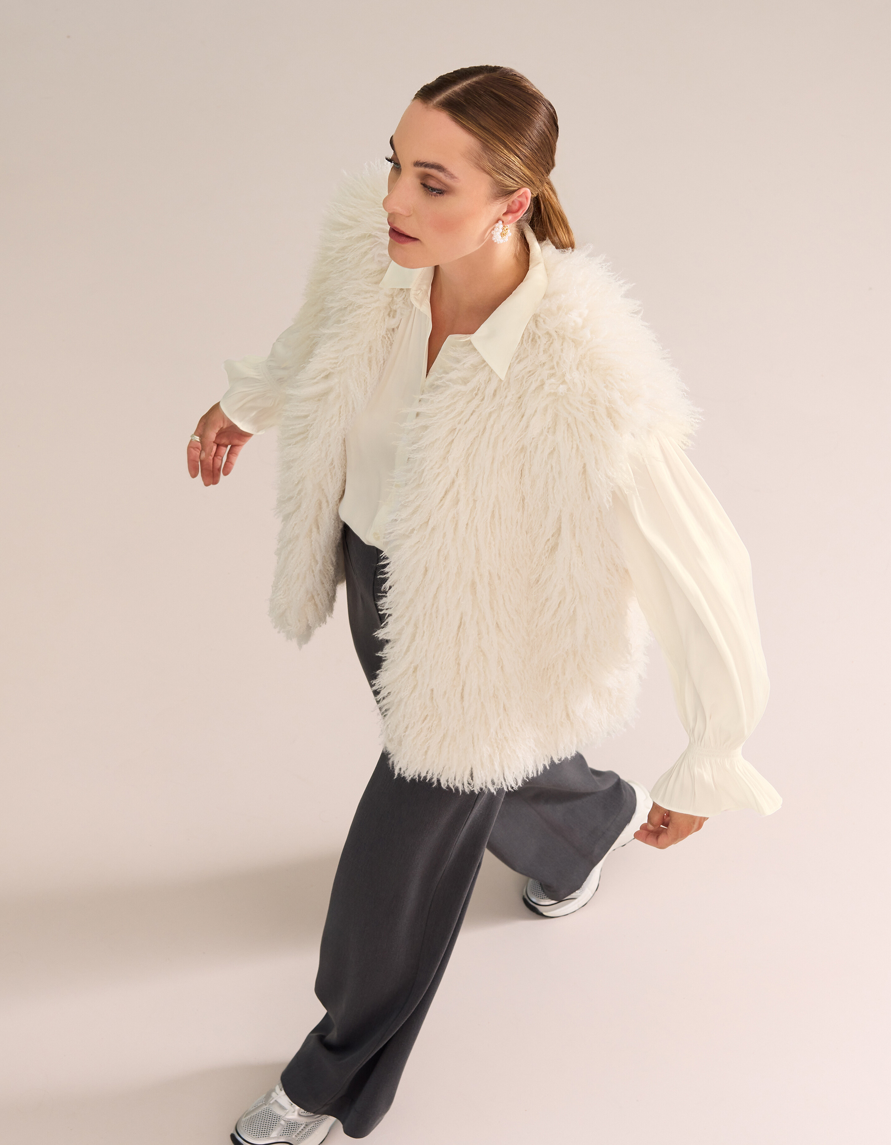 Oversized Teddy Gilet Gebroken Wit By Mieke SHOEBY WOMEN