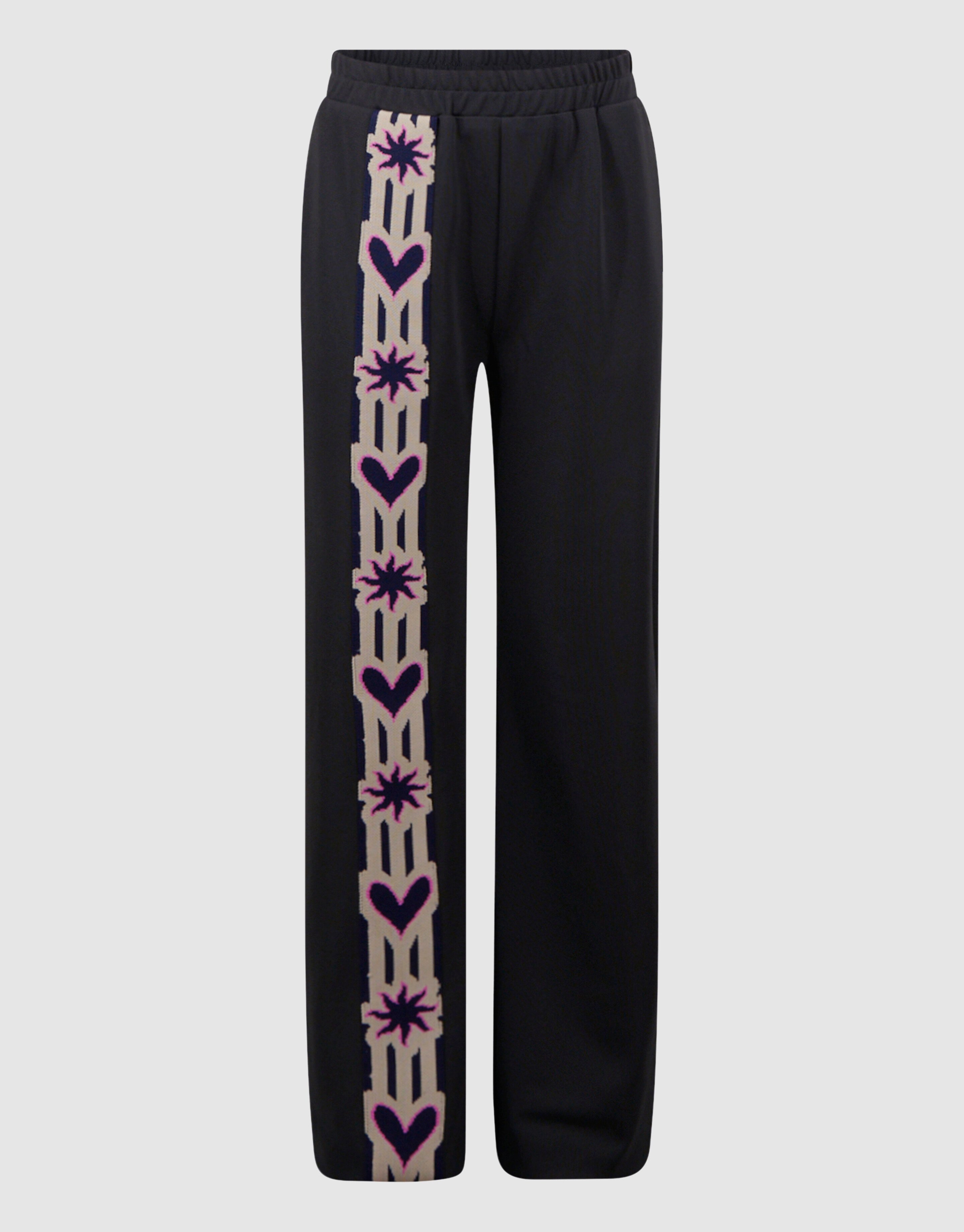 Heart Tape Wide Leg Broek Donkergrijs SHOEBY GIRLS