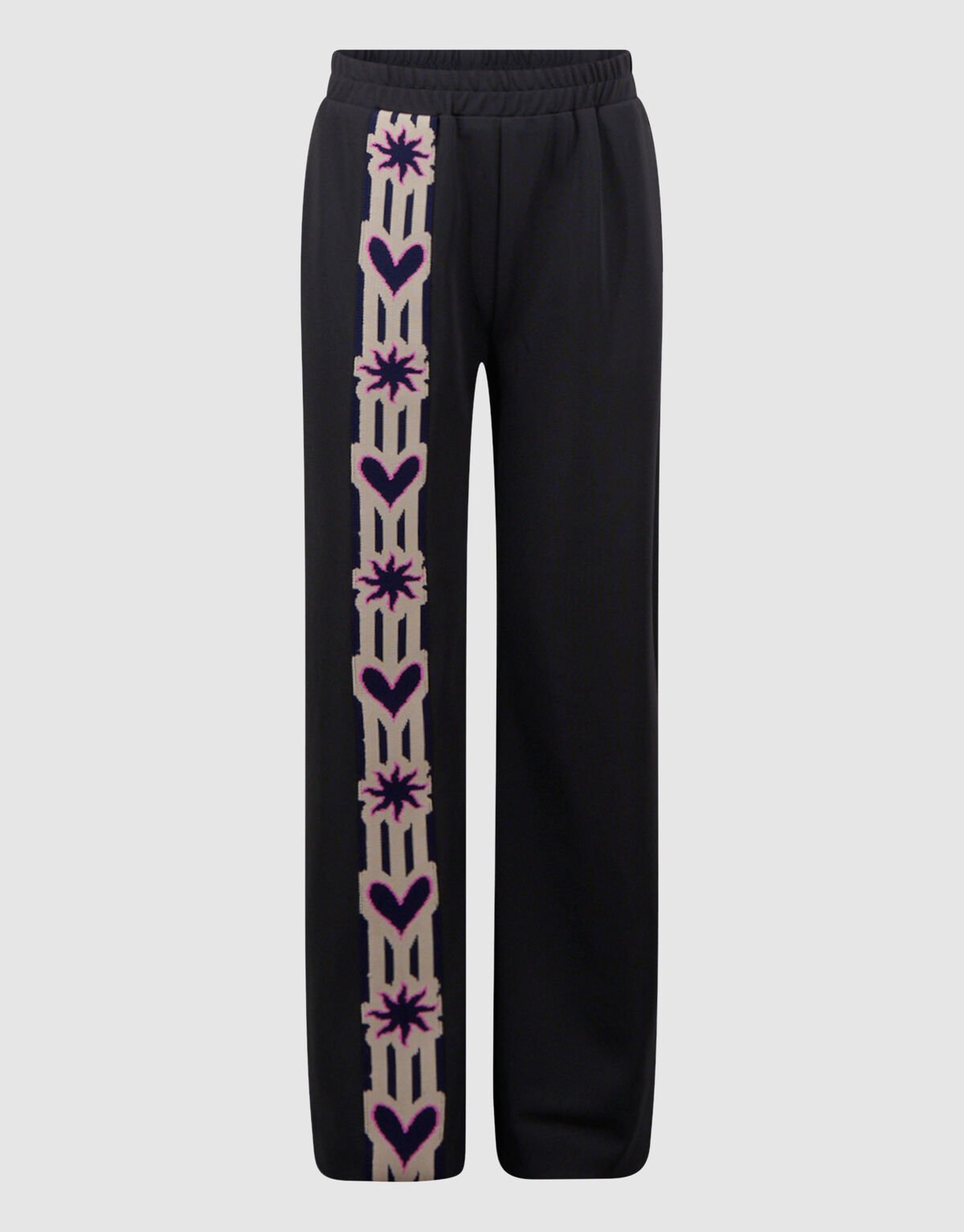 Heart Tape Wide Leg Broek Donkergrijs SHOEBY GIRLS