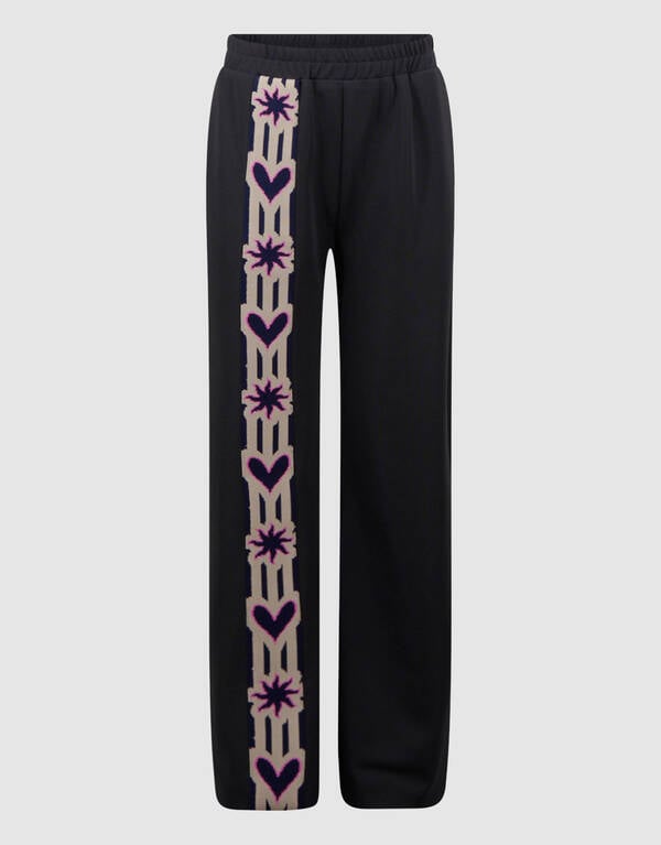 Heart Tape Wide Leg Broek Donkergrijs SHOEBY GIRLS