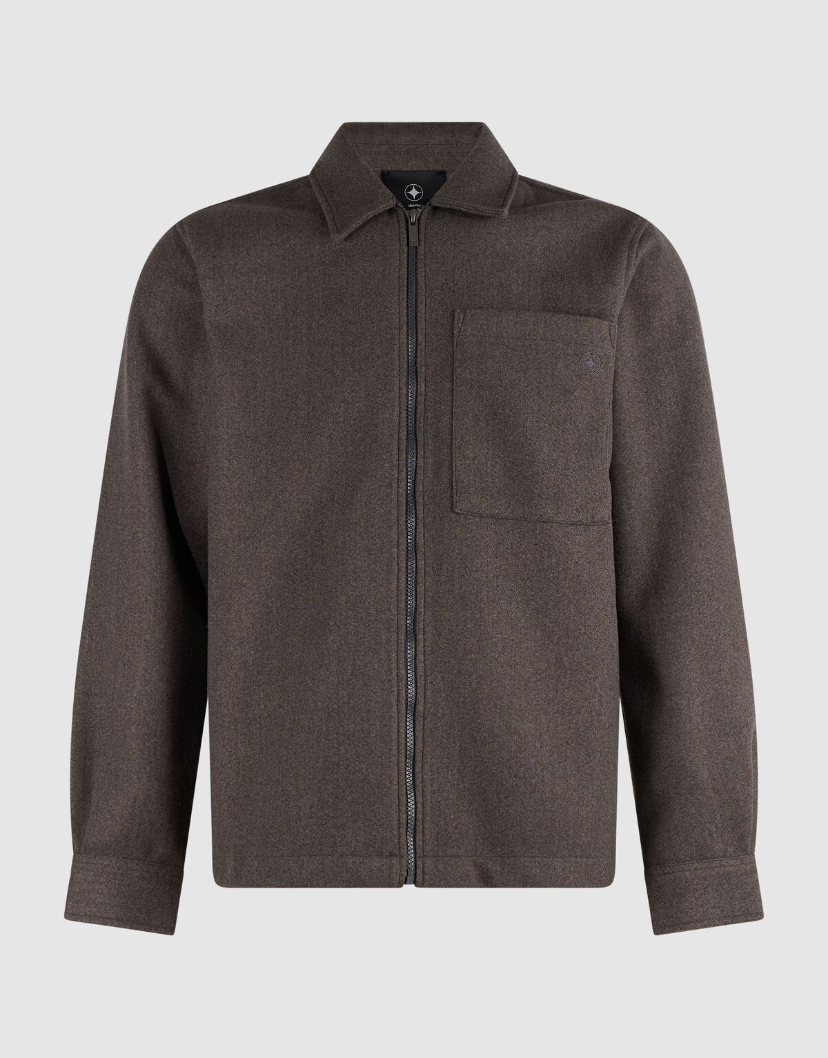 Melange Zip Overshirt Donkerbruin SHOEBY MEN