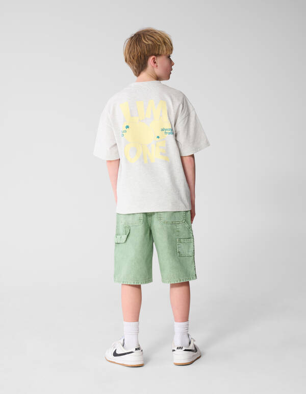 Citrus Artwork T-shirt Lichtgrijs SHOEBY BOYS