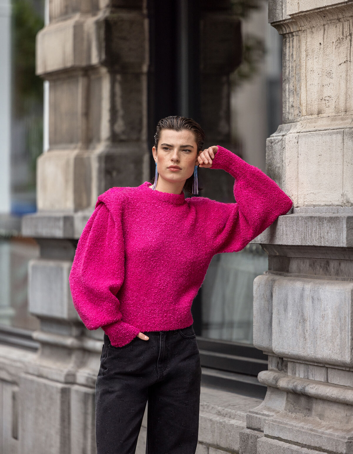 Strass Wide Leg Jeans Zwart SHOEBY WOMEN