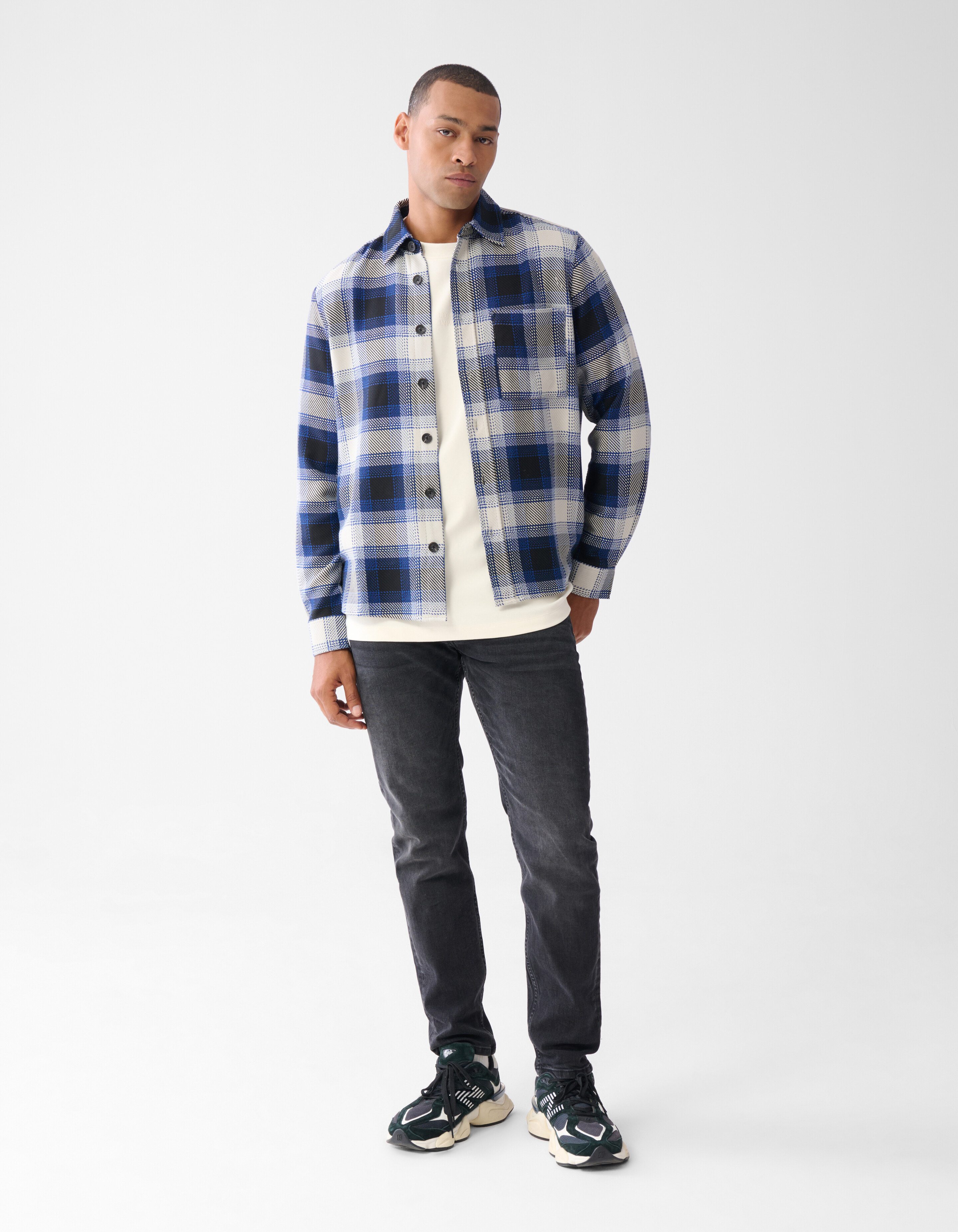 Ruiten Overshirt Gebroken Wit SHOEBY MEN