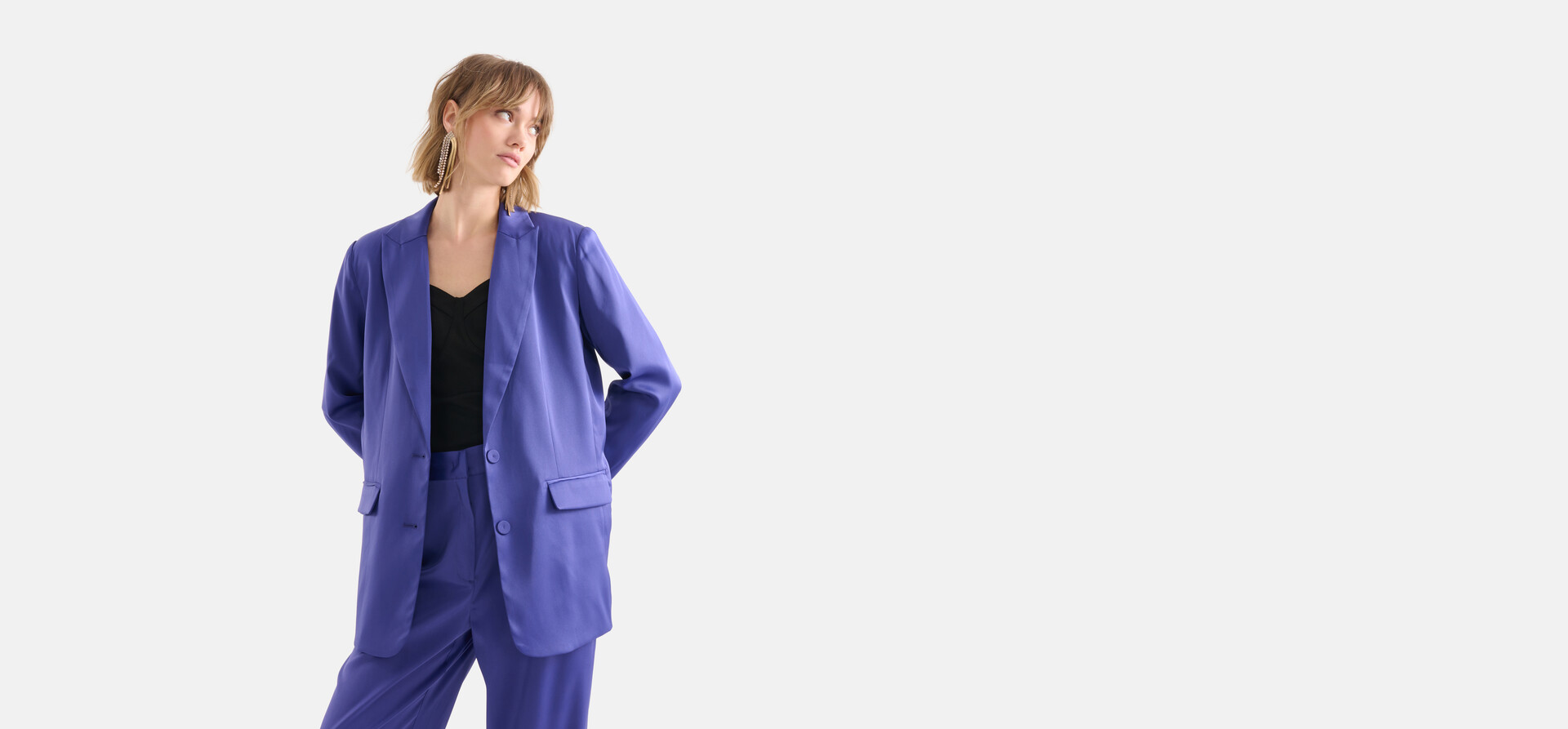 Satijnen Blazer Paars SHOEBY WOMEN