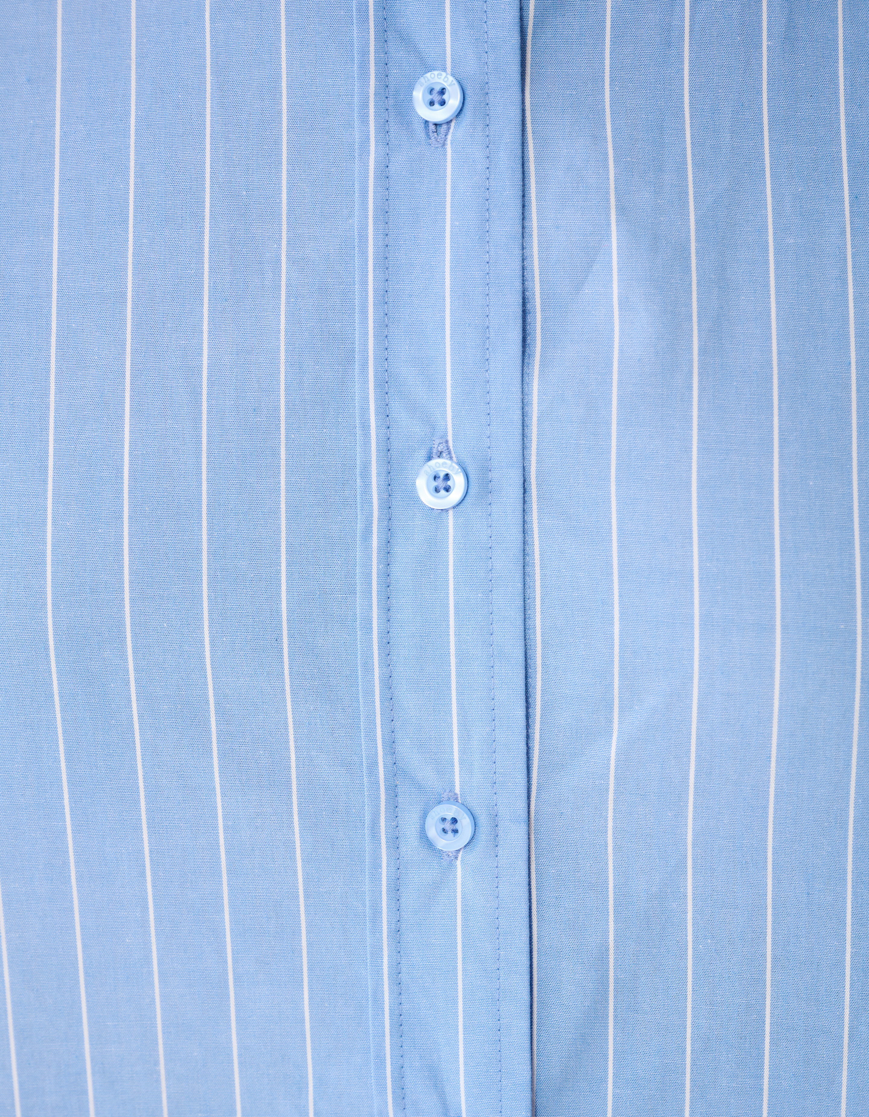 Poplin Pinstripe Artwork Blouse Blauw SHOEBY WOMEN