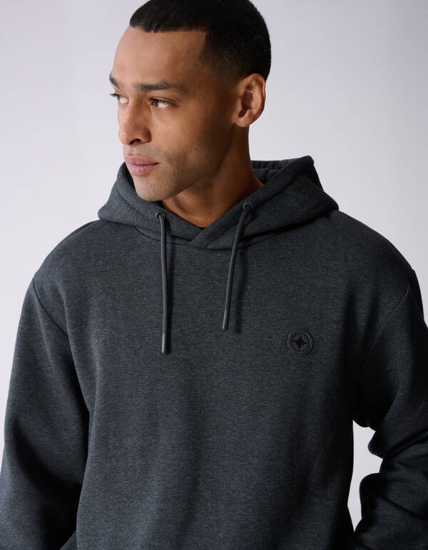 Embroidery Hoodie Donkergrijs SHOEBY MEN