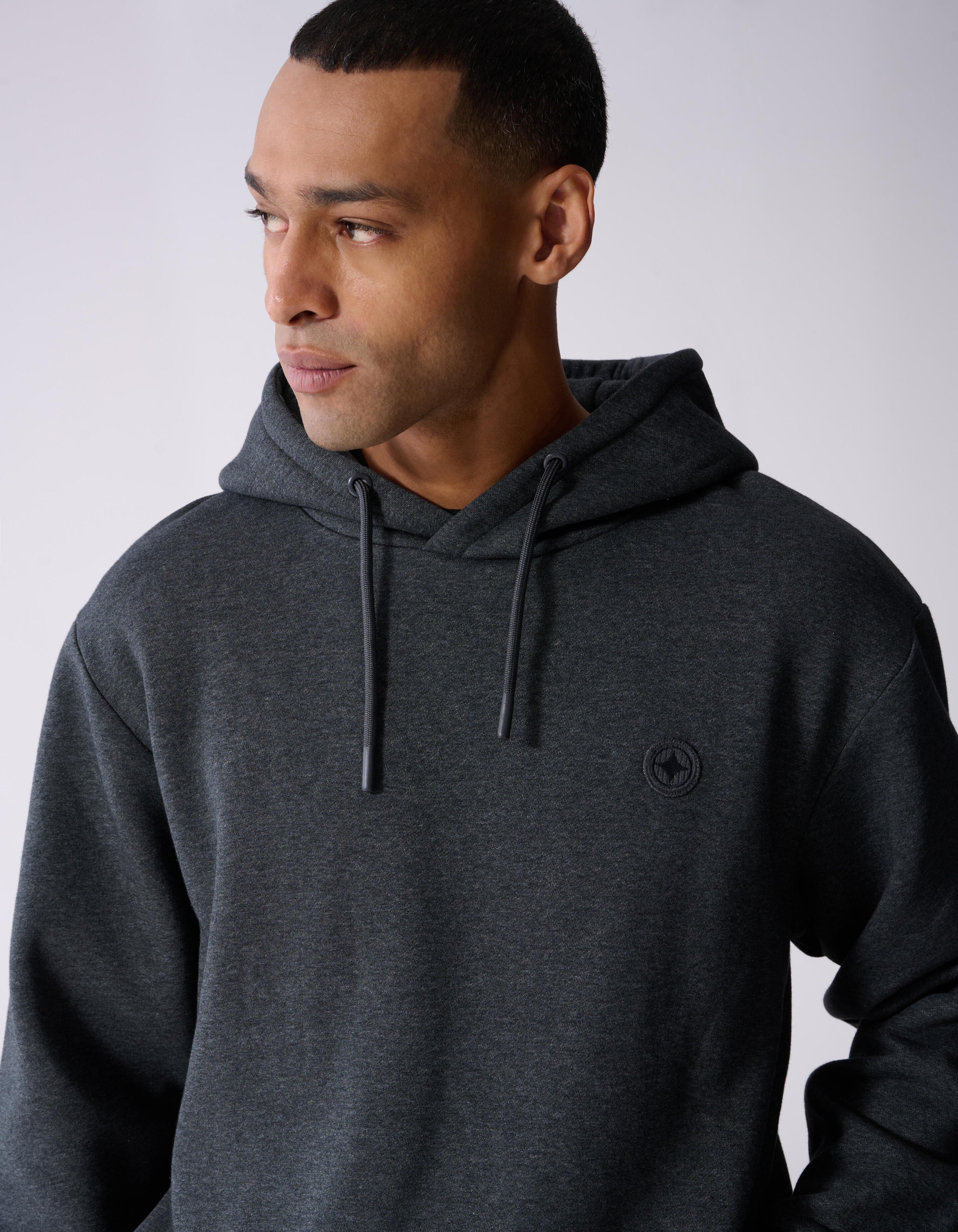 Embroidery Hoodie Donkergrijs SHOEBY MEN
