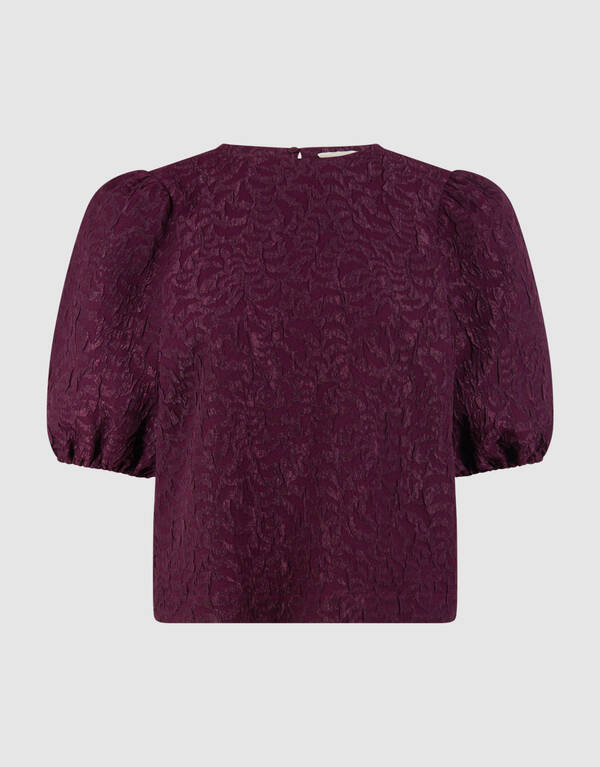 Jacquard Structuur Top Donkerrood SHOEBY WOMEN