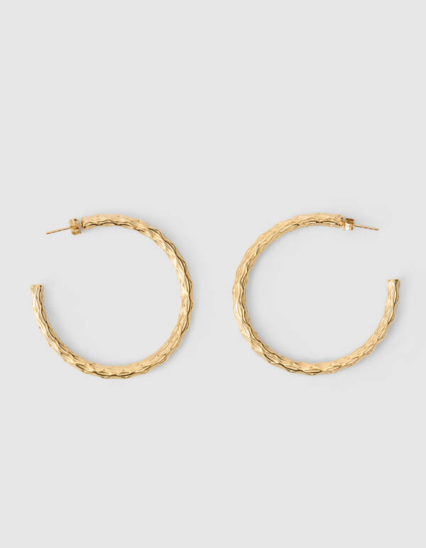 Hammered Hoop Oorbellen Goud SHOEBY ACCESSOIRES