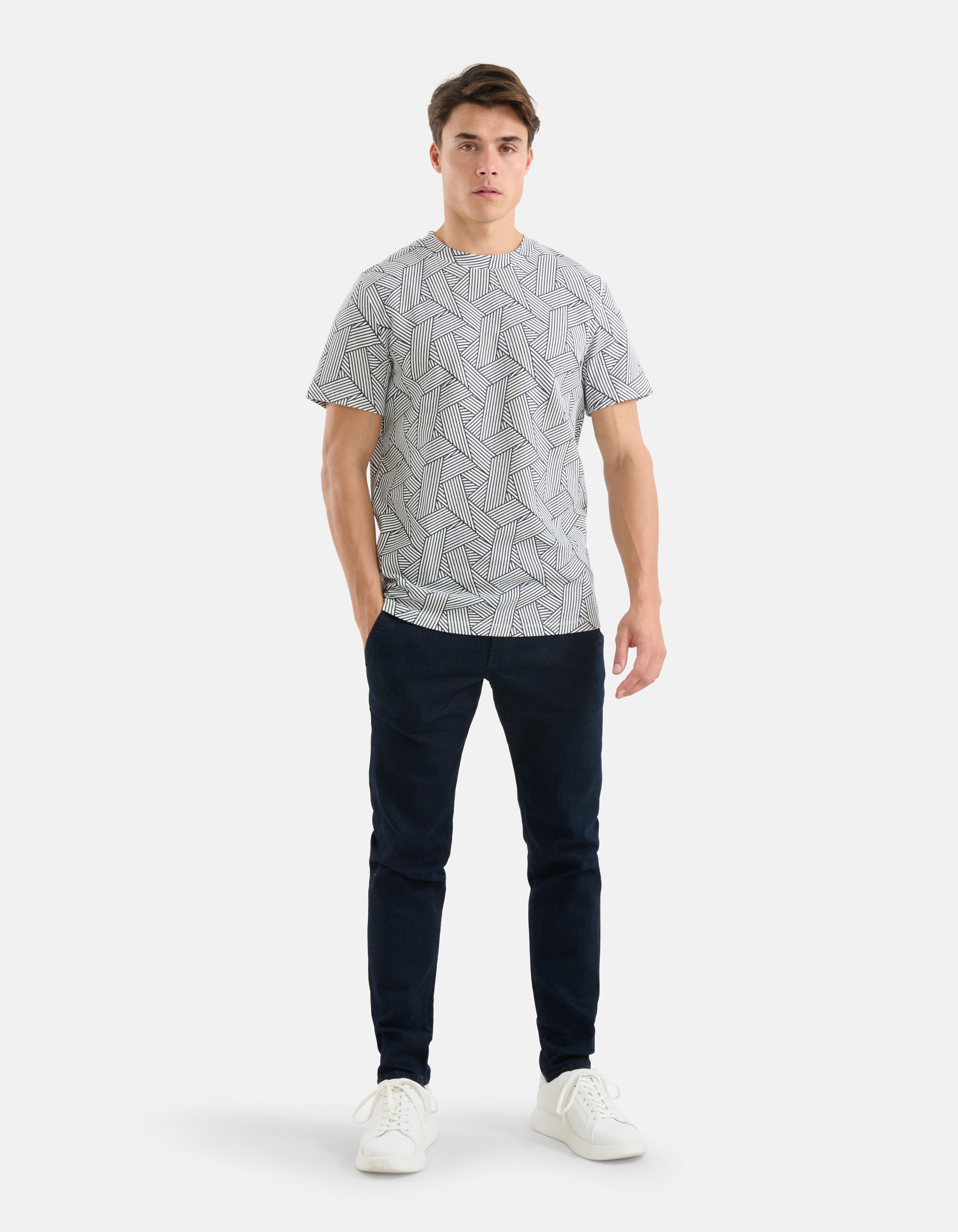 Printed T-shirt Wit SHOEBY MEN
