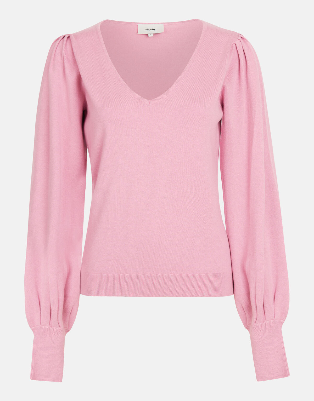 Gebreide V-hals Trui Roze SHOEBY WOMEN