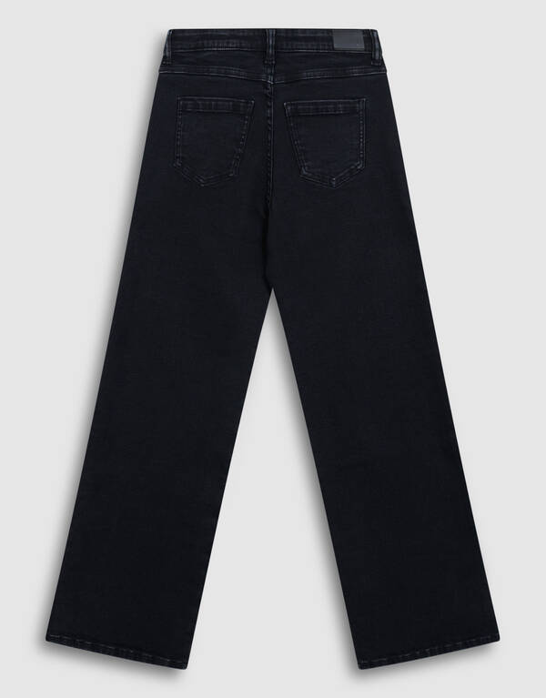 Shiny Wide Leg Fit Jeans Zwart SHOEBY GIRLS