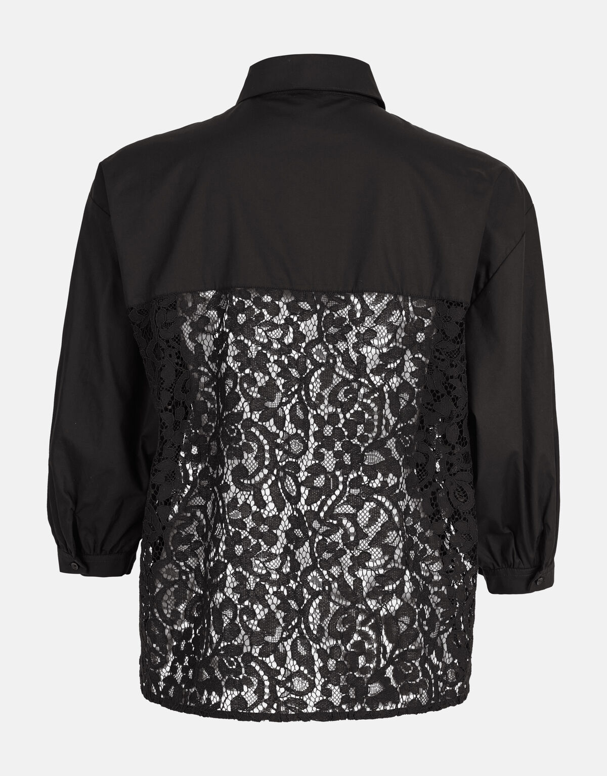 Kanten Poplin Blouse Zwart SHOEBY WOMEN
