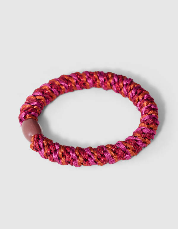 Lurex Haarelastiek Donkeroze/Oranje SHOEBY ACCESSOIRES