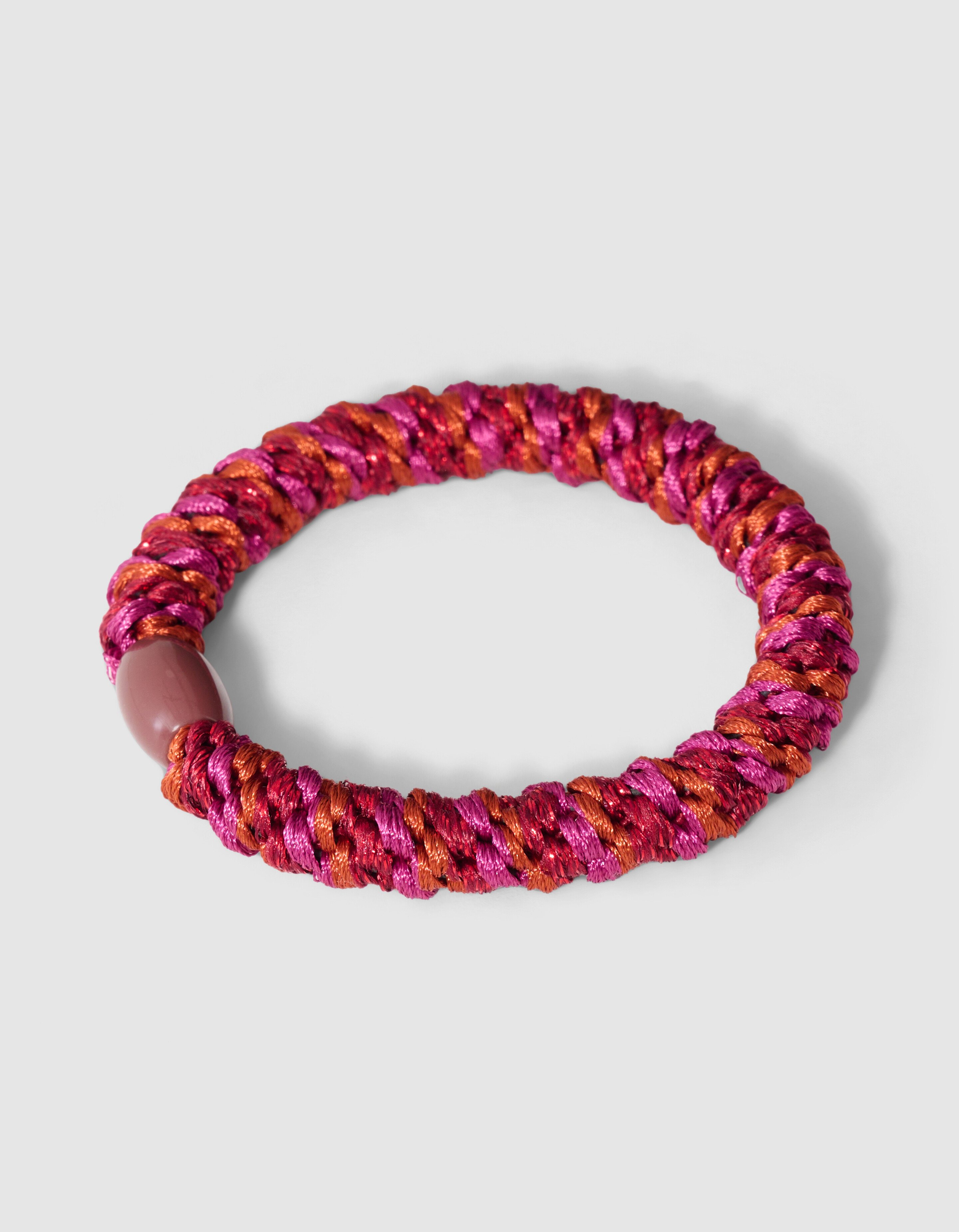 Lurex Haarelastiek Donkeroze/Oranje SHOEBY ACCESSOIRES