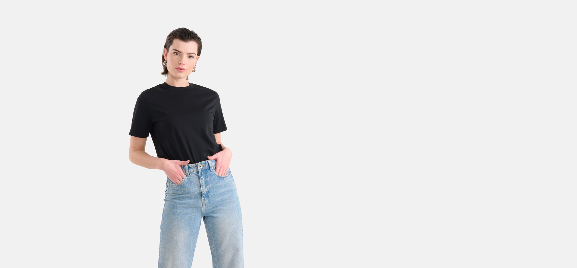 Basis T-shirt Zwart SHOEBY WOMEN