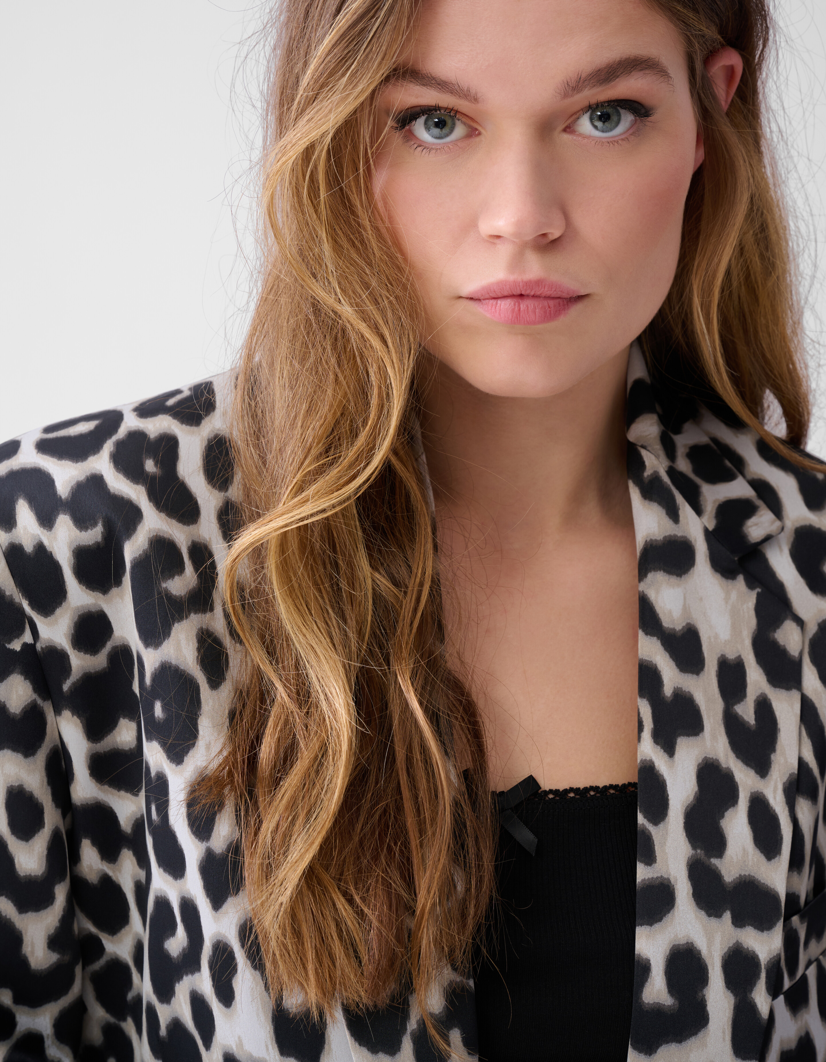 Oversized Leopard Blazer Grijs SHOEBY WOMEN