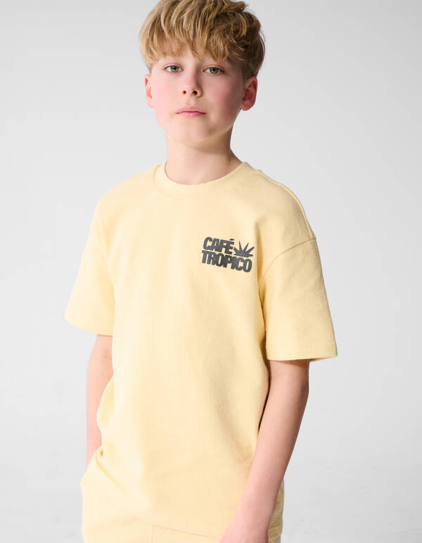 Cafe Tropico Towelling T-shirt Geel SHOEBY BOYS