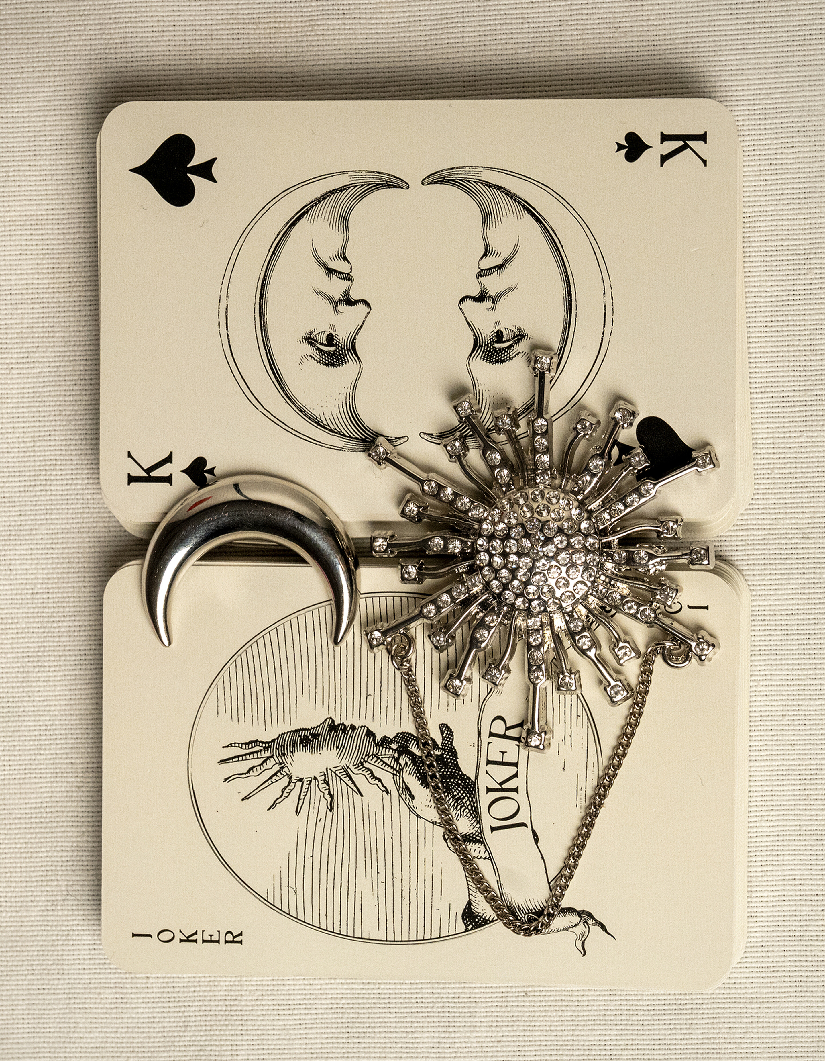 Moon Sun Broche Set Zilver SHOEBY ACCESSOIRES