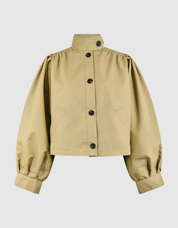 Cropped Trench Coat Lichtbruin SHOEBY WOMEN