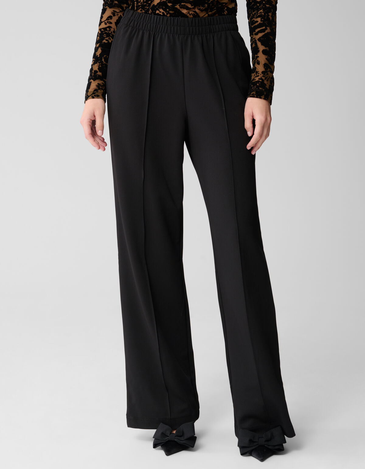 Basis Wide Leg Broek Zwart SHOEBY WOMEN