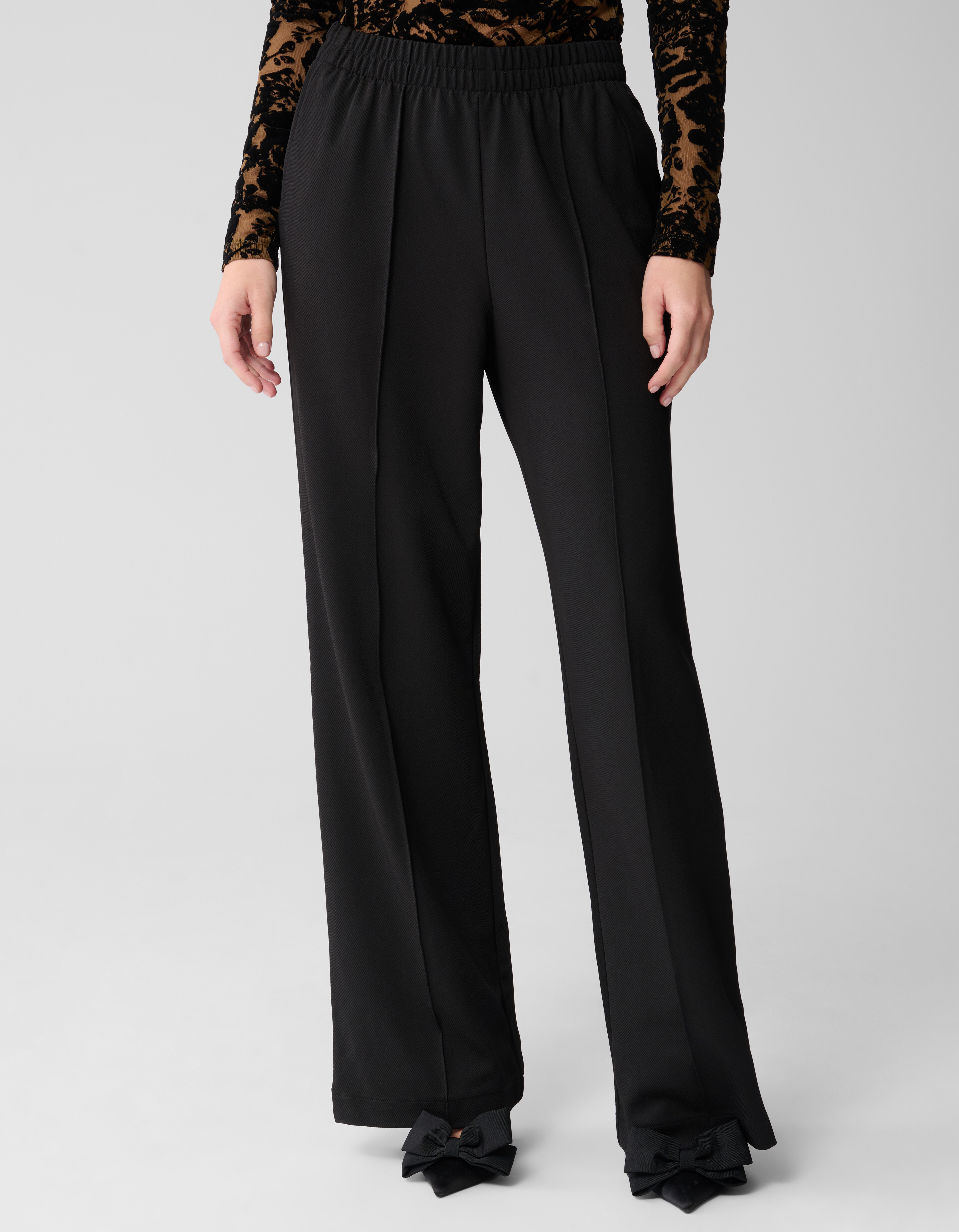 Basis Wide Leg Broek Zwart SHOEBY WOMEN