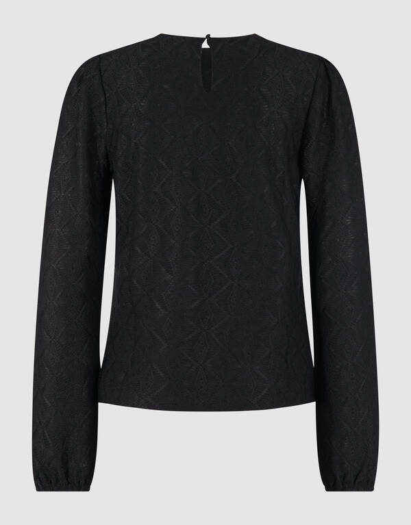 Swirl Structuur Top Zwart SHOEBY WOMEN