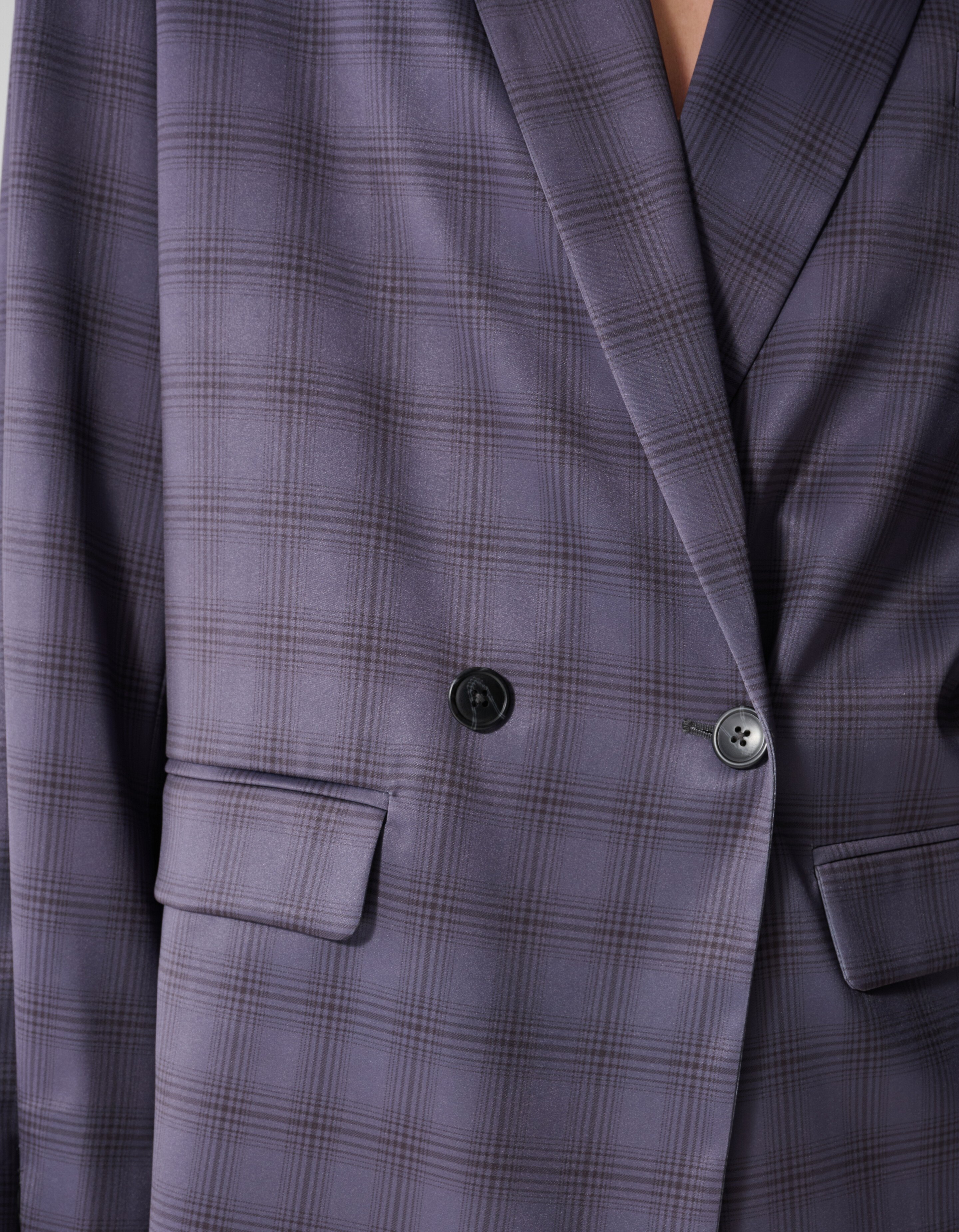 Satijnen Geruiten Blazer Grijs By Mieke SHOEBY WOMEN