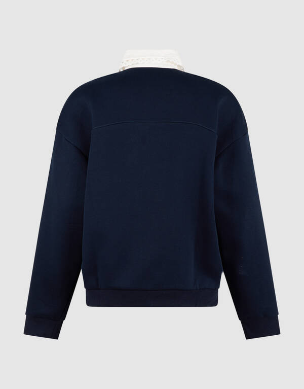 Sporty Polo Sweater Donkerblauw SHOEBY WOMEN