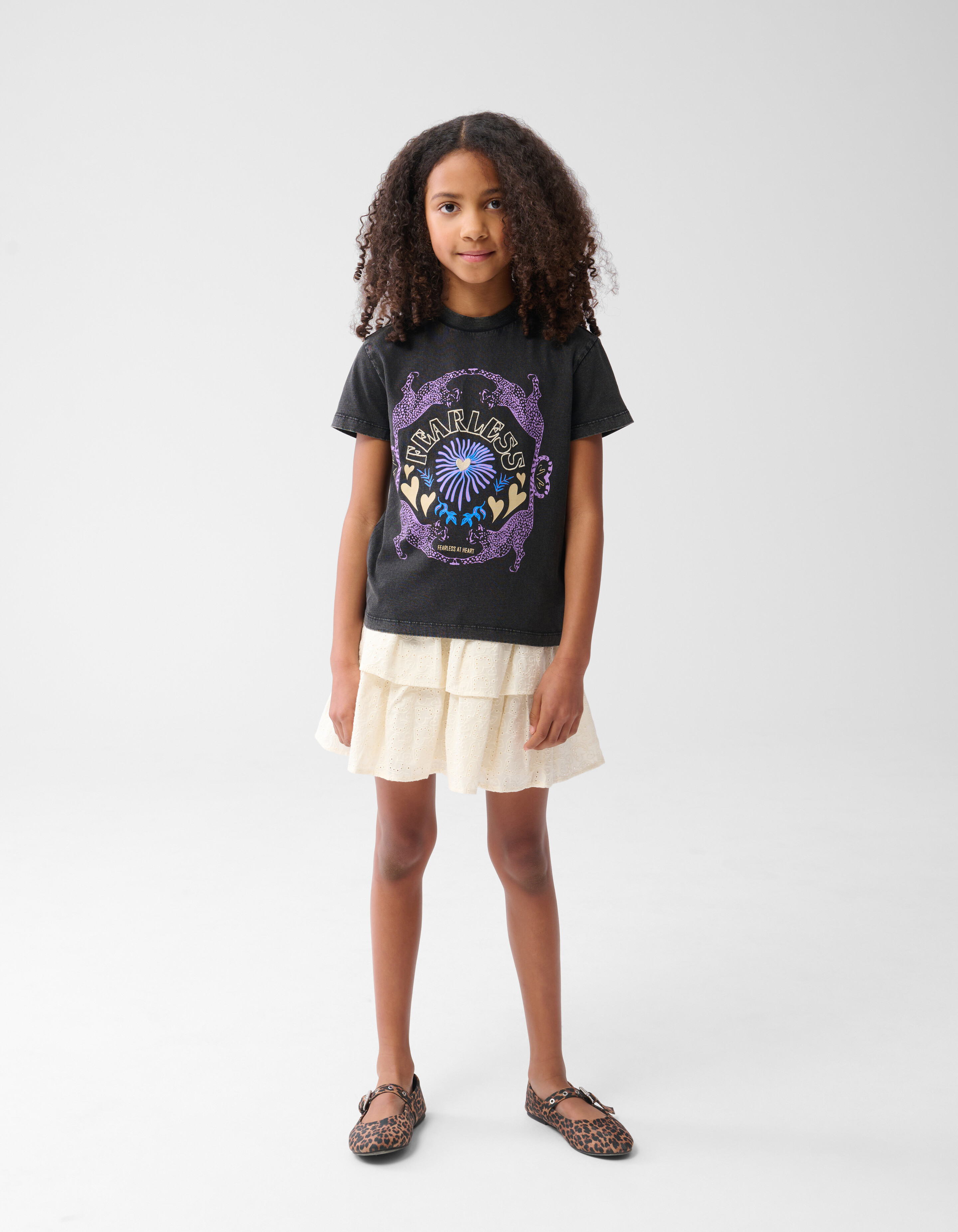 Fearless Artwork T-shirt Donkergrijs SHOEBY GIRLS