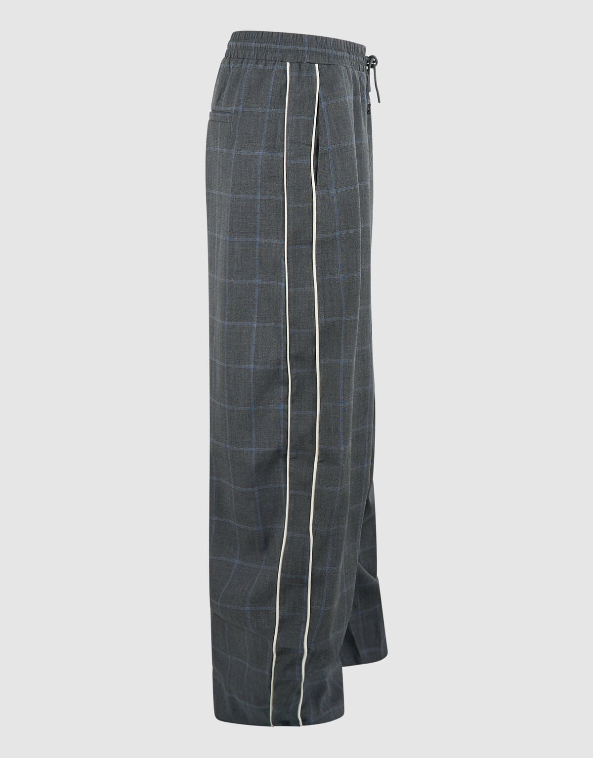 Sporty Ruiten Wide Leg Broek Donkergrijs SHOEBY WOMEN