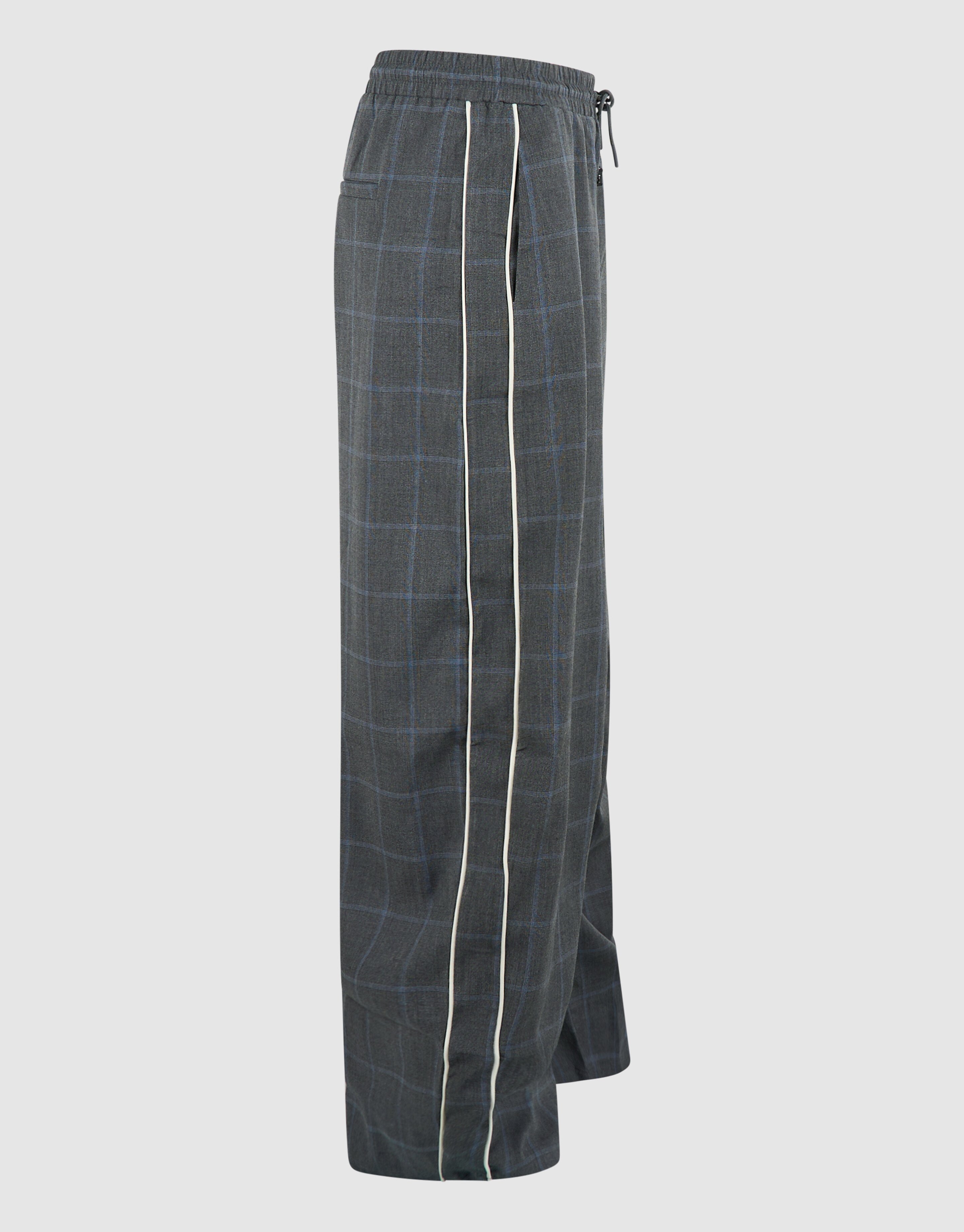 Sporty Ruiten Wide Leg Broek Donkergrijs SHOEBY WOMEN